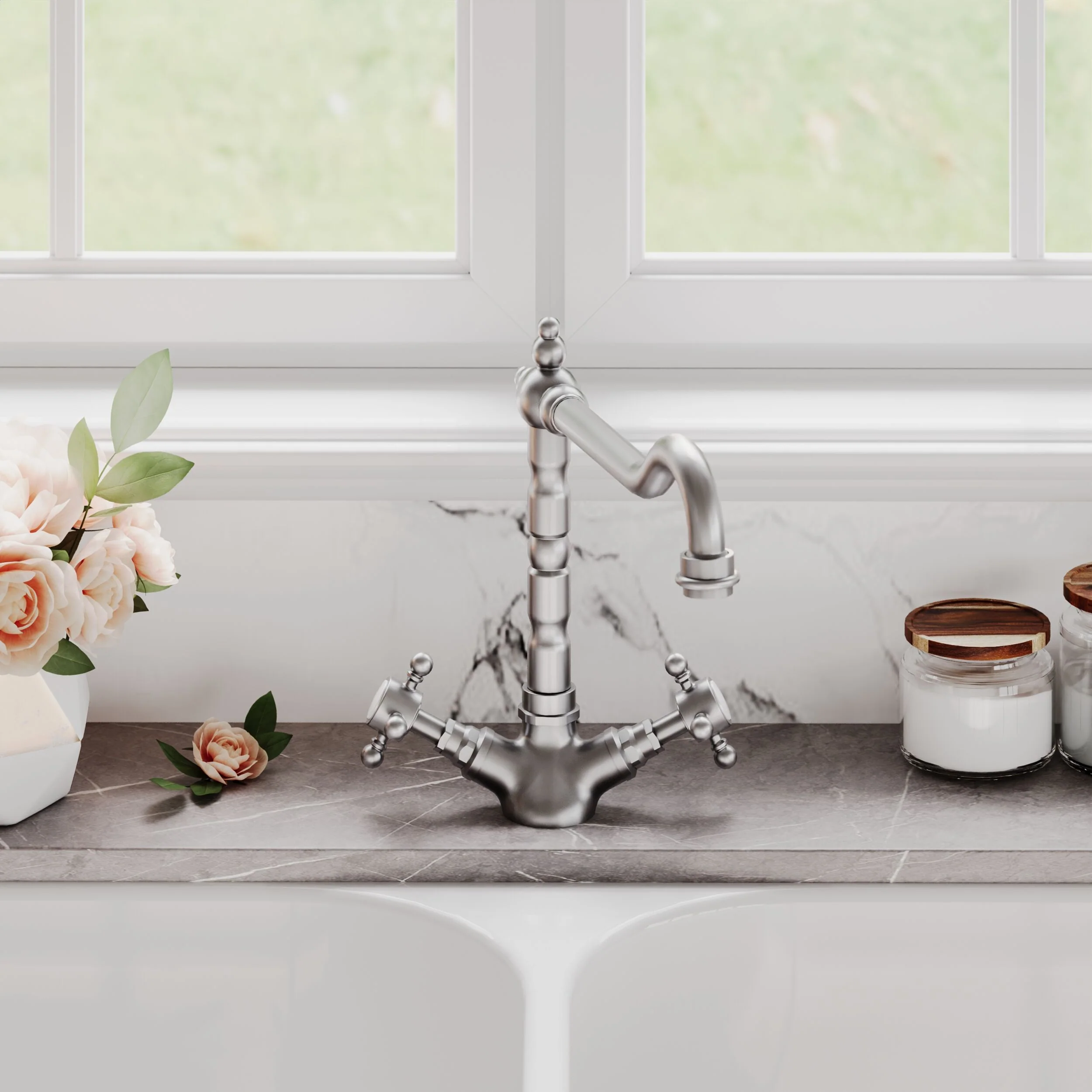 Norbury Traditional French Classic Mono Sink Mixer Tap - Choice of Colour - Image 3