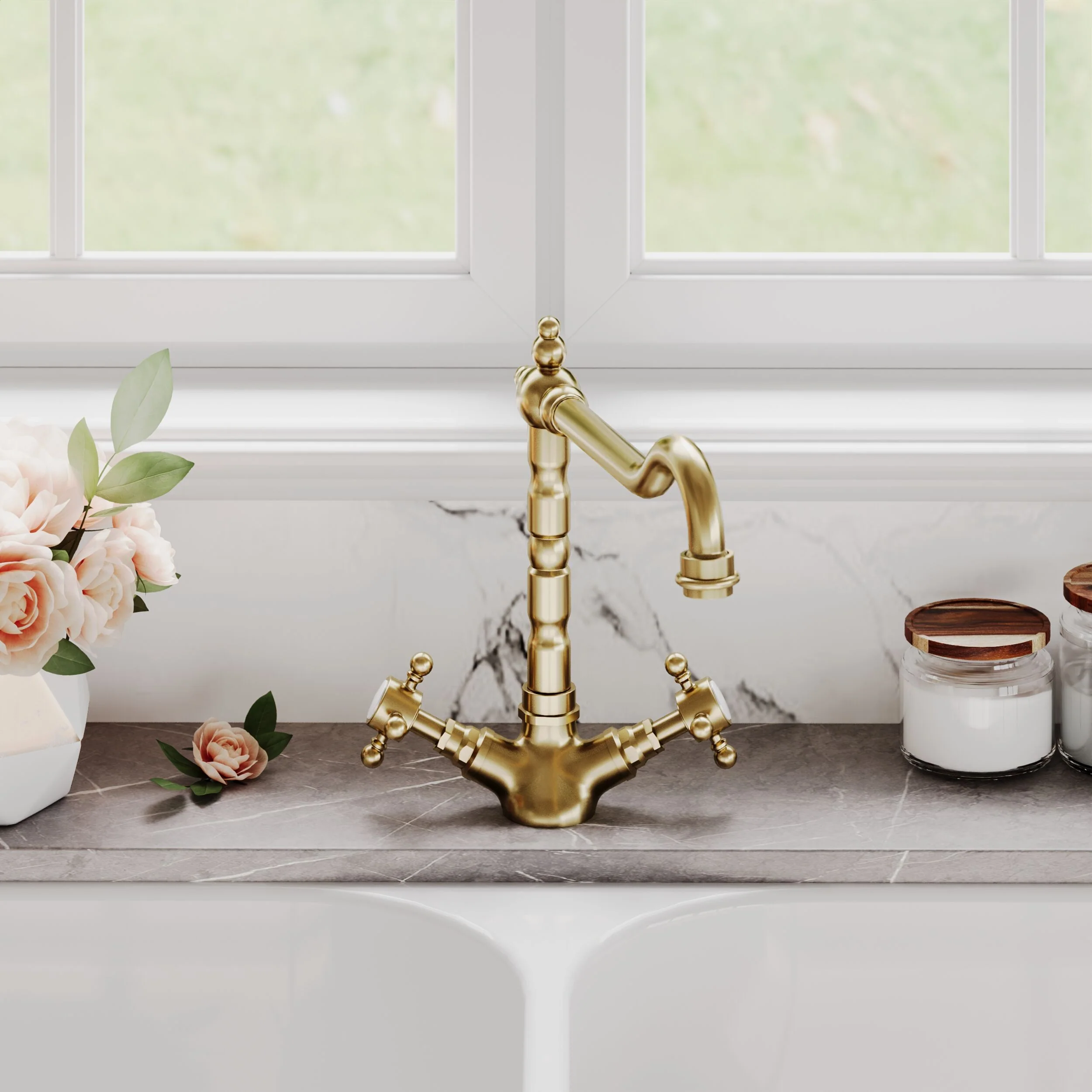 Norbury Traditional French Classic Mono Sink Mixer Tap - Choice of Colour - Image 4