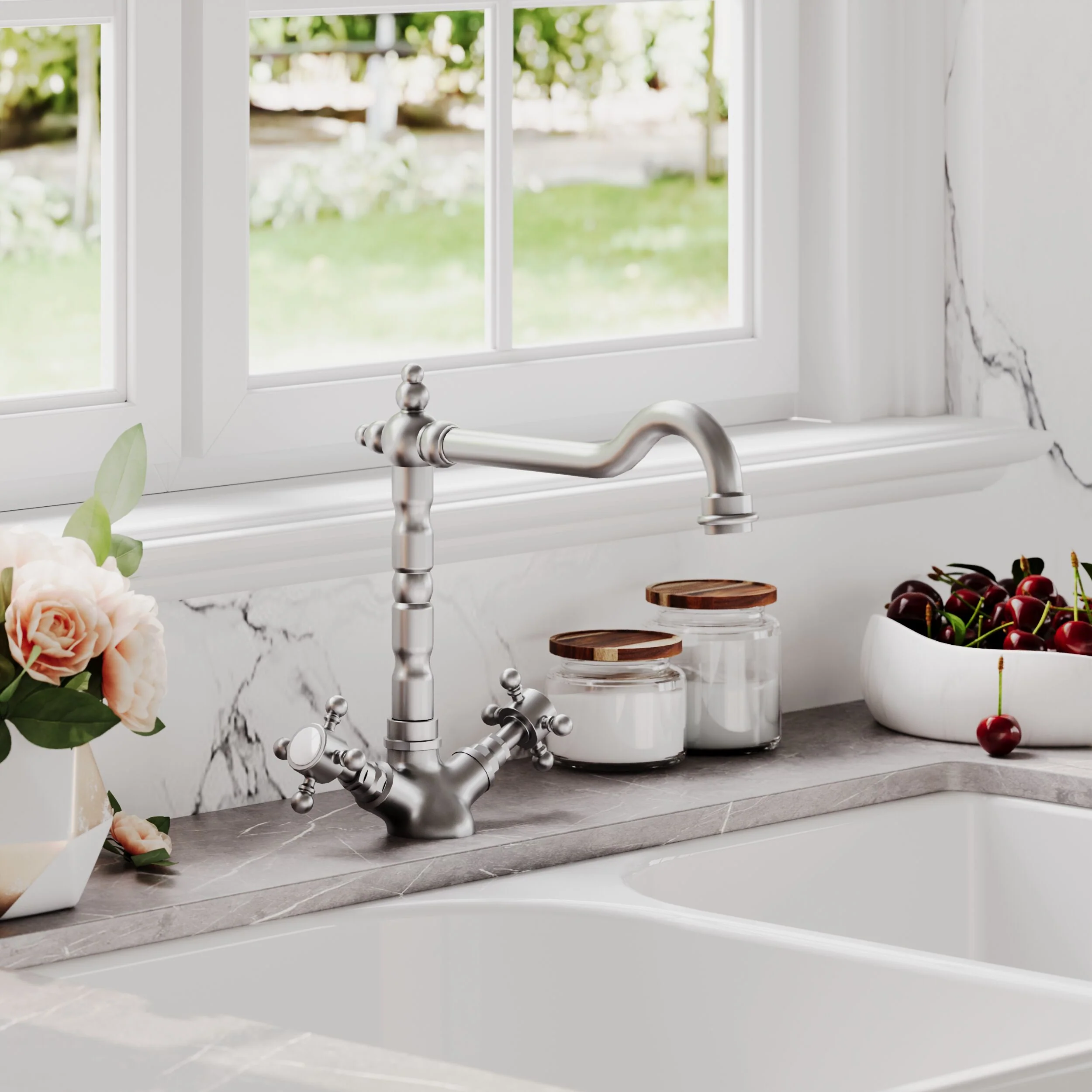 Norbury Traditional French Classic Mono Sink Mixer Tap - Choice of Colour - Image 6