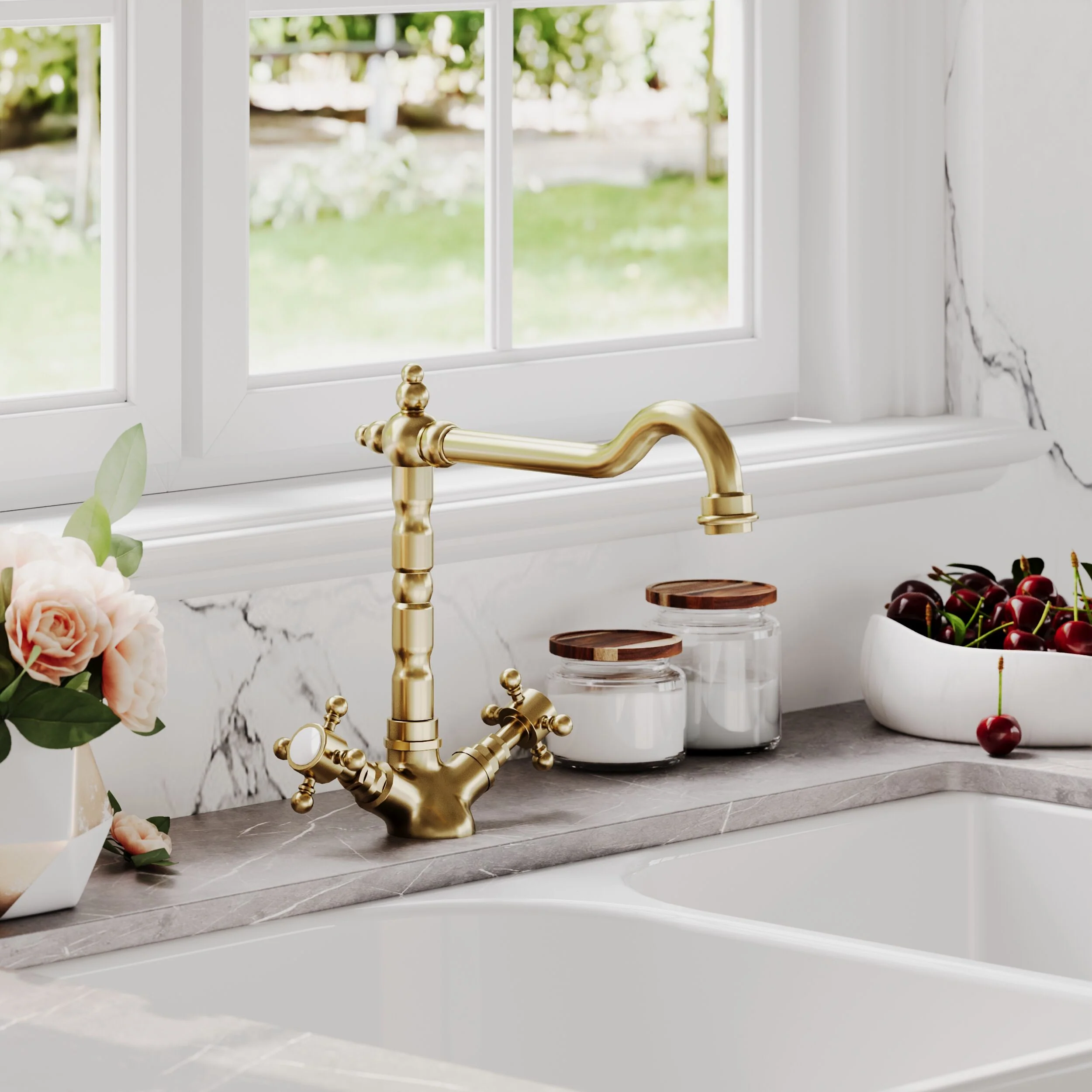 Norbury Traditional French Classic Mono Sink Mixer Tap - Choice of Colour - Image 7