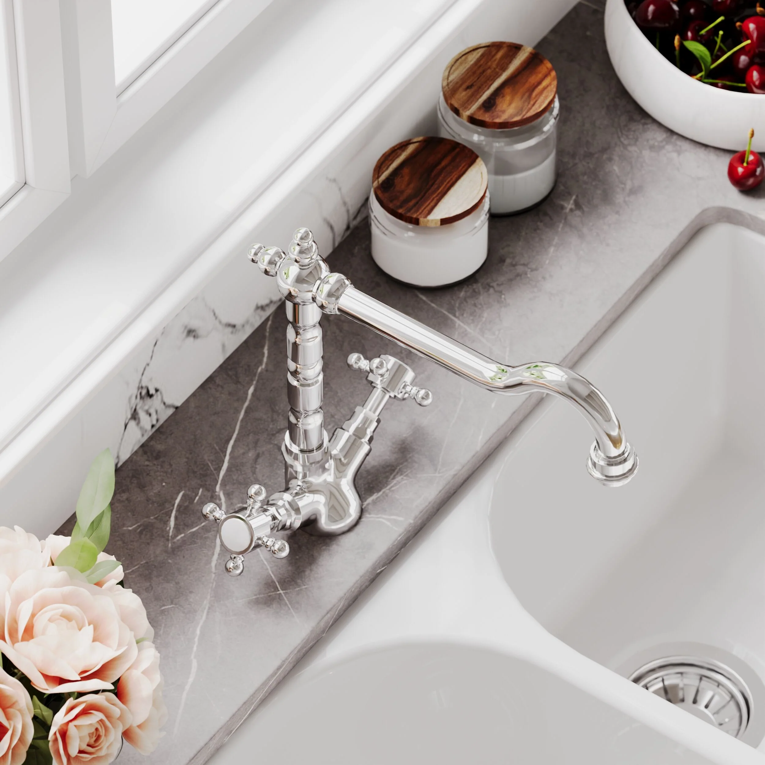 Norbury Traditional French Classic Mono Sink Mixer Tap - Choice of Colour - Image 8