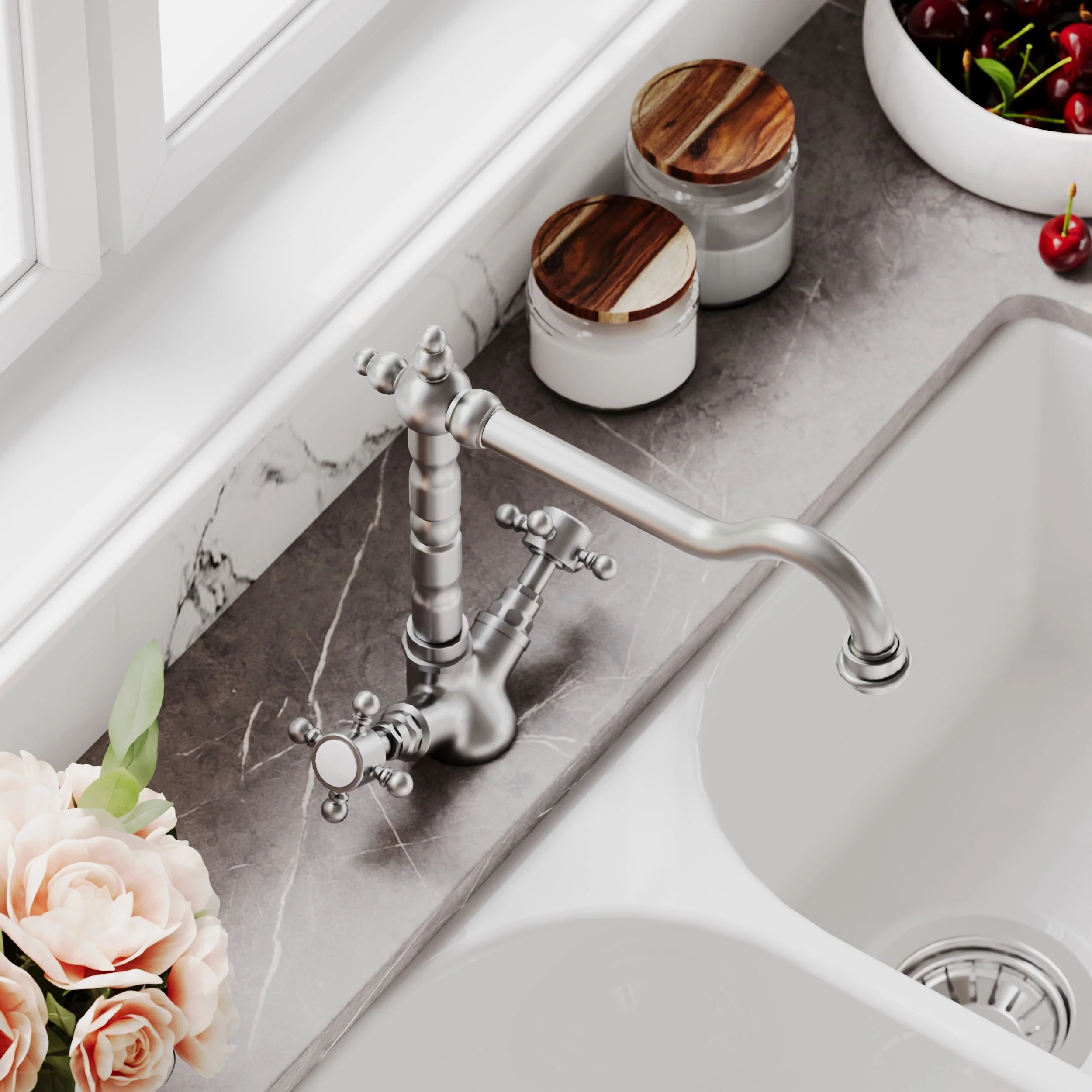 Norbury Traditional French Classic Mono Sink Mixer Tap - Choice of Colour - Image 9