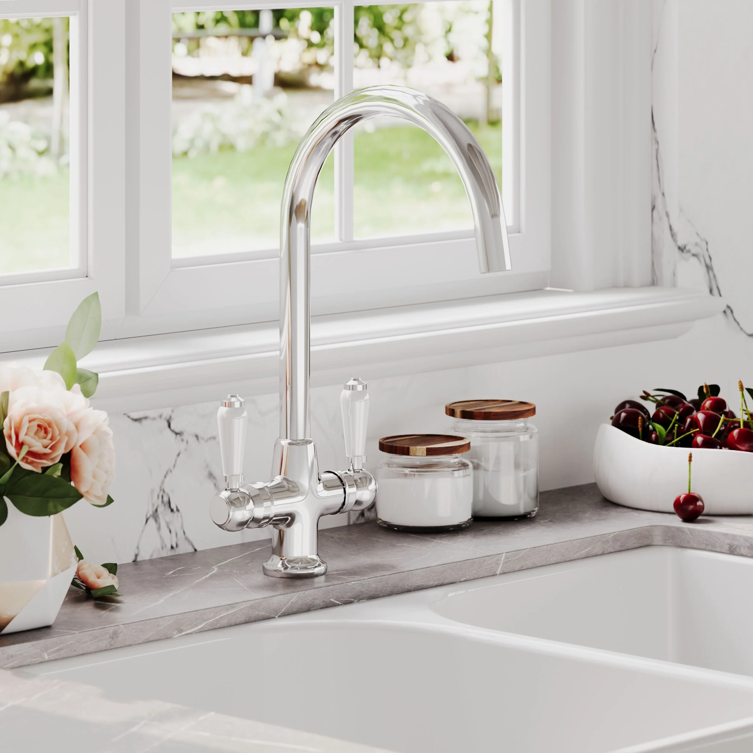 Norbury Mono Mixer Kitchen Tap - Multiple Handle and Finish Options Available - Image 10