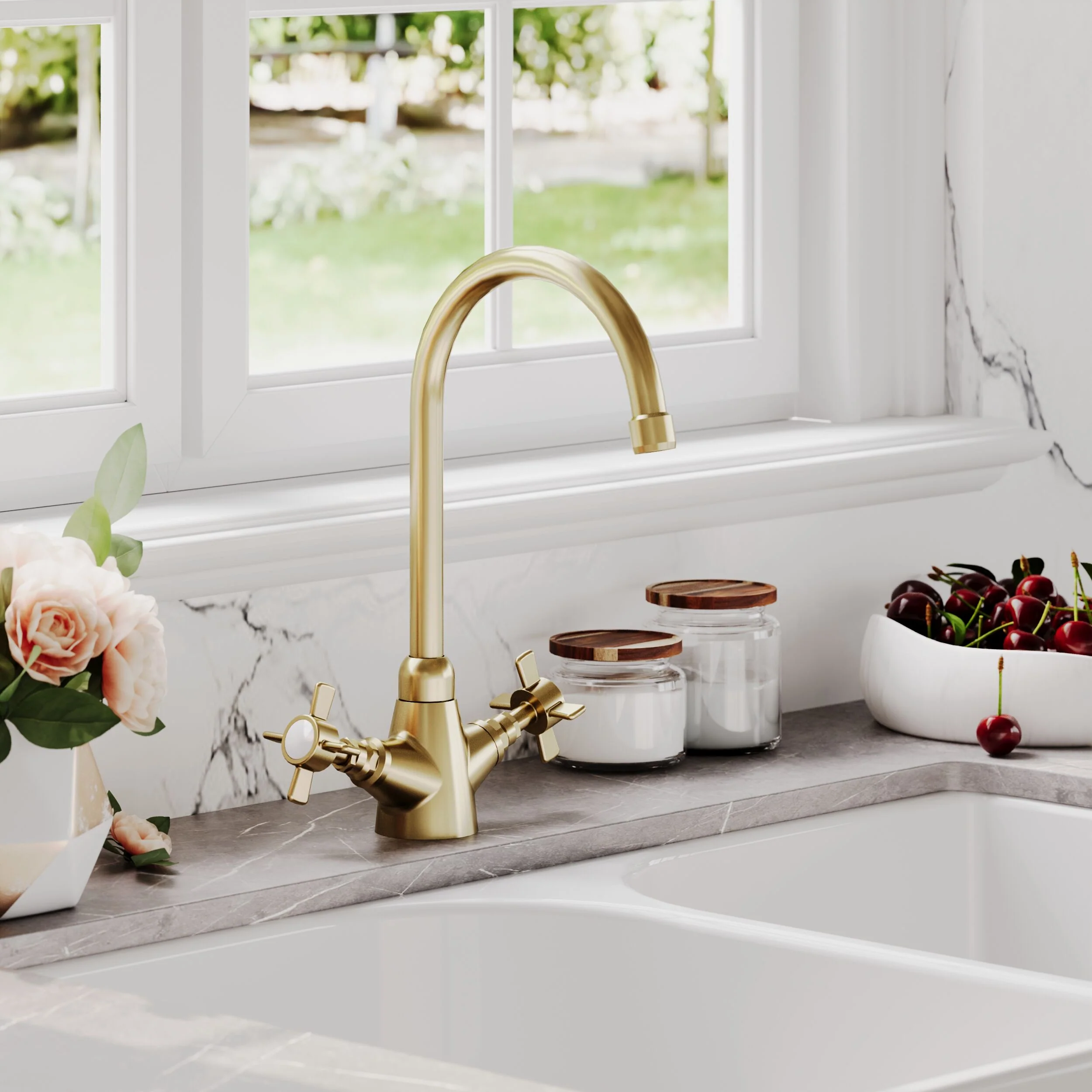 Norbury Mono Mixer Kitchen Tap - Multiple Handle and Finish Options Available - Image 13