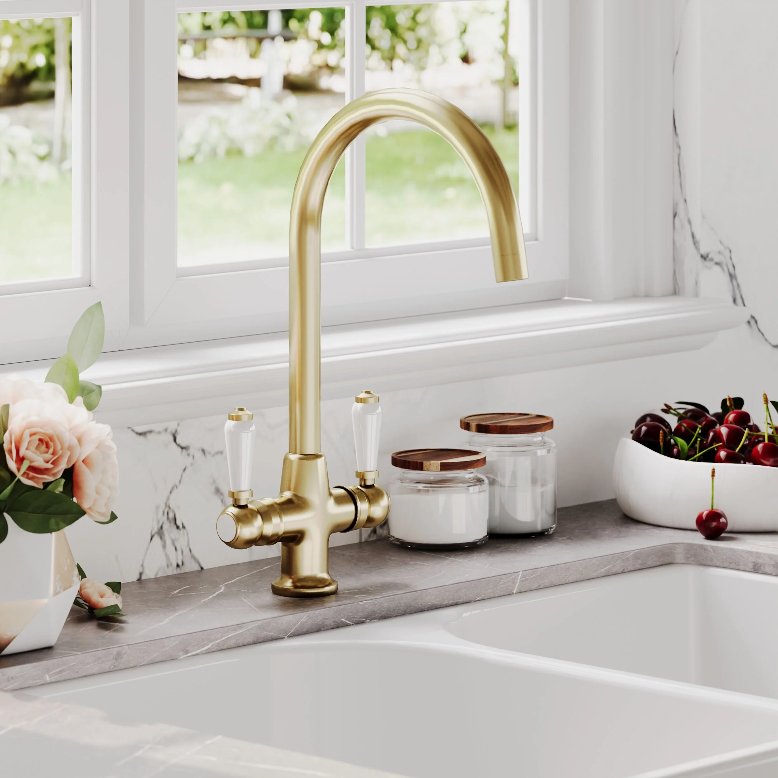 Norbury Mono Mixer Kitchen Tap - Multiple Handle and Finish Options Available - Image 14