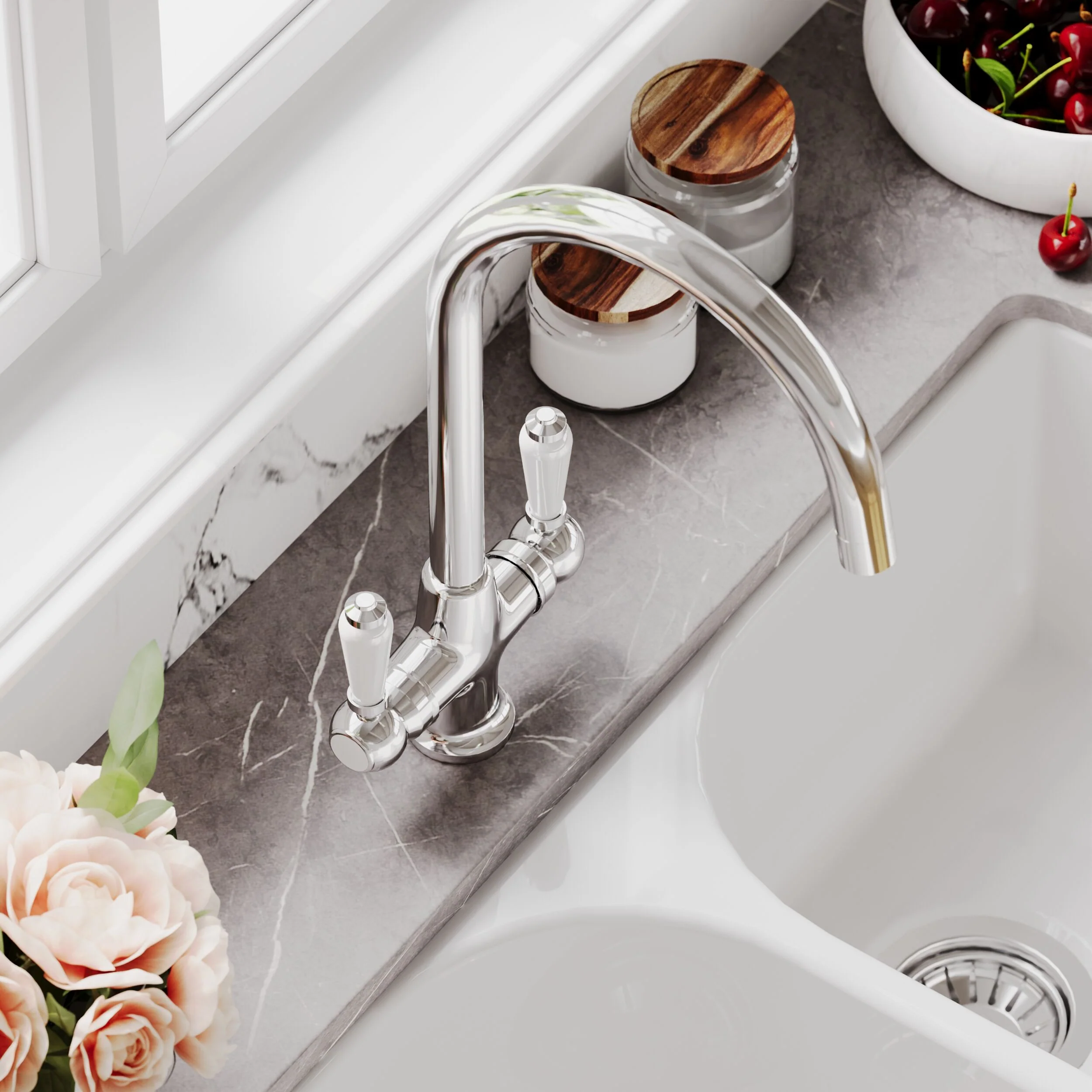 Norbury Mono Mixer Kitchen Tap - Multiple Handle and Finish Options Available - Image 16