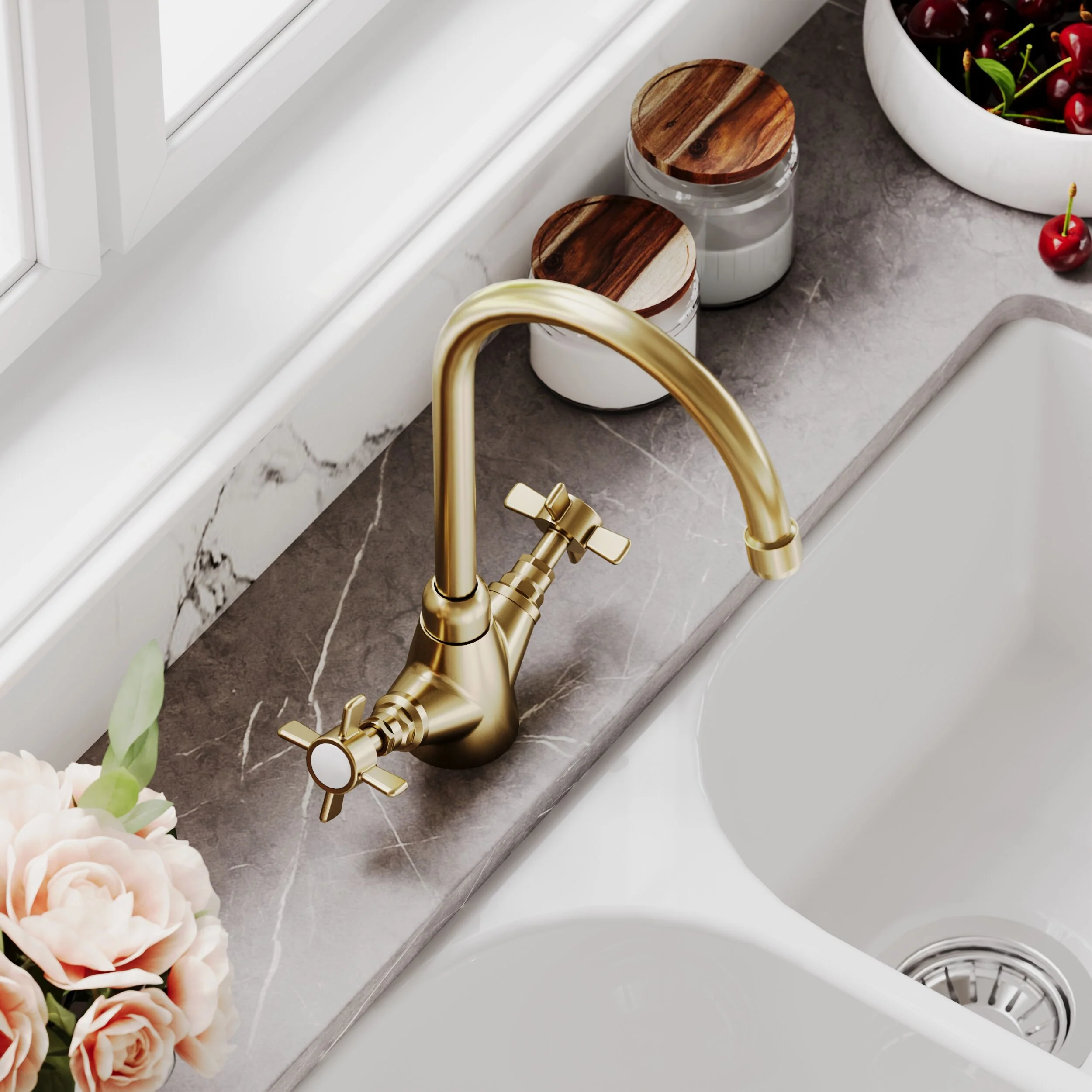 Norbury Mono Mixer Kitchen Tap - Multiple Handle and Finish Options Available - Image 19