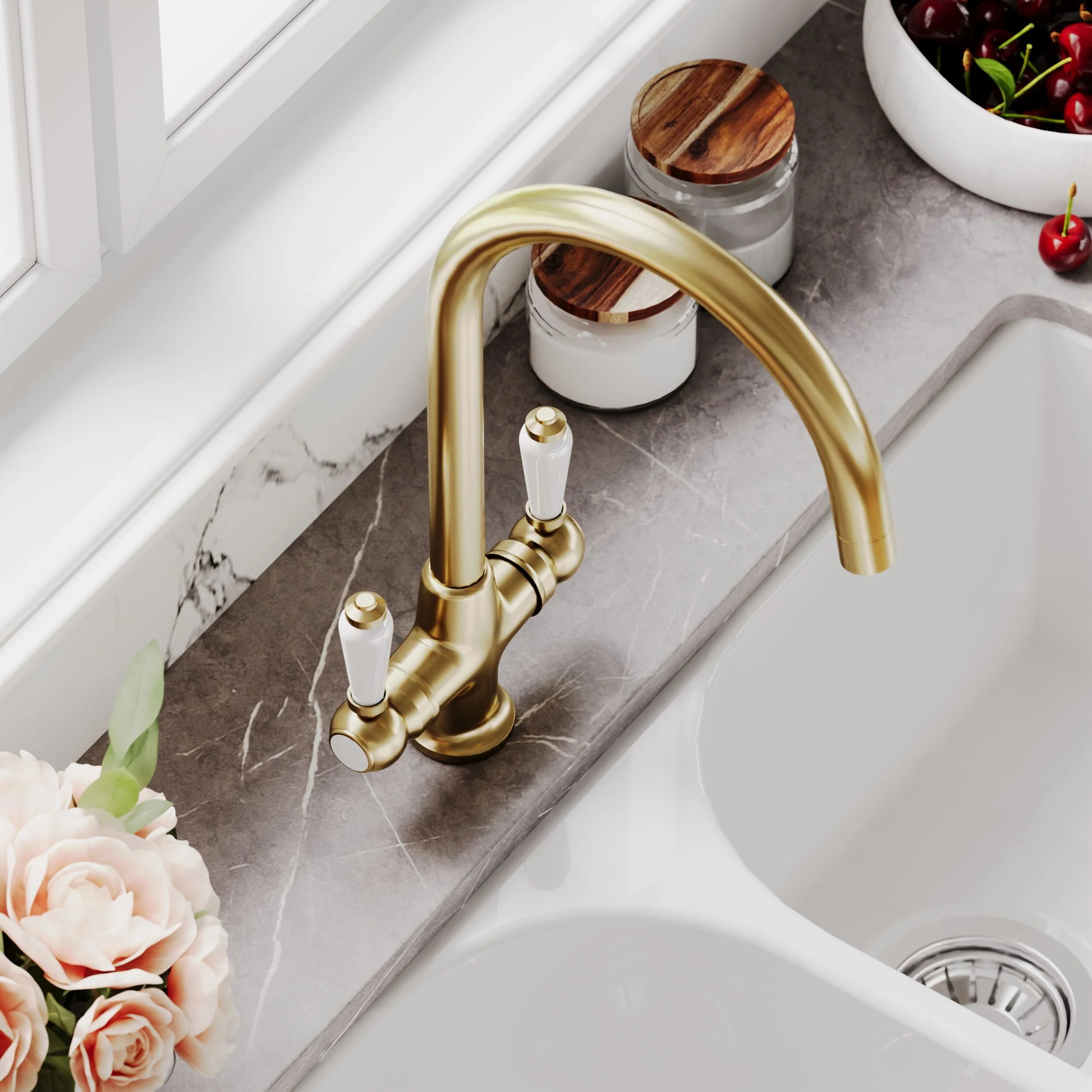 Norbury Mono Mixer Kitchen Tap - Multiple Handle and Finish Options Available - Image 20