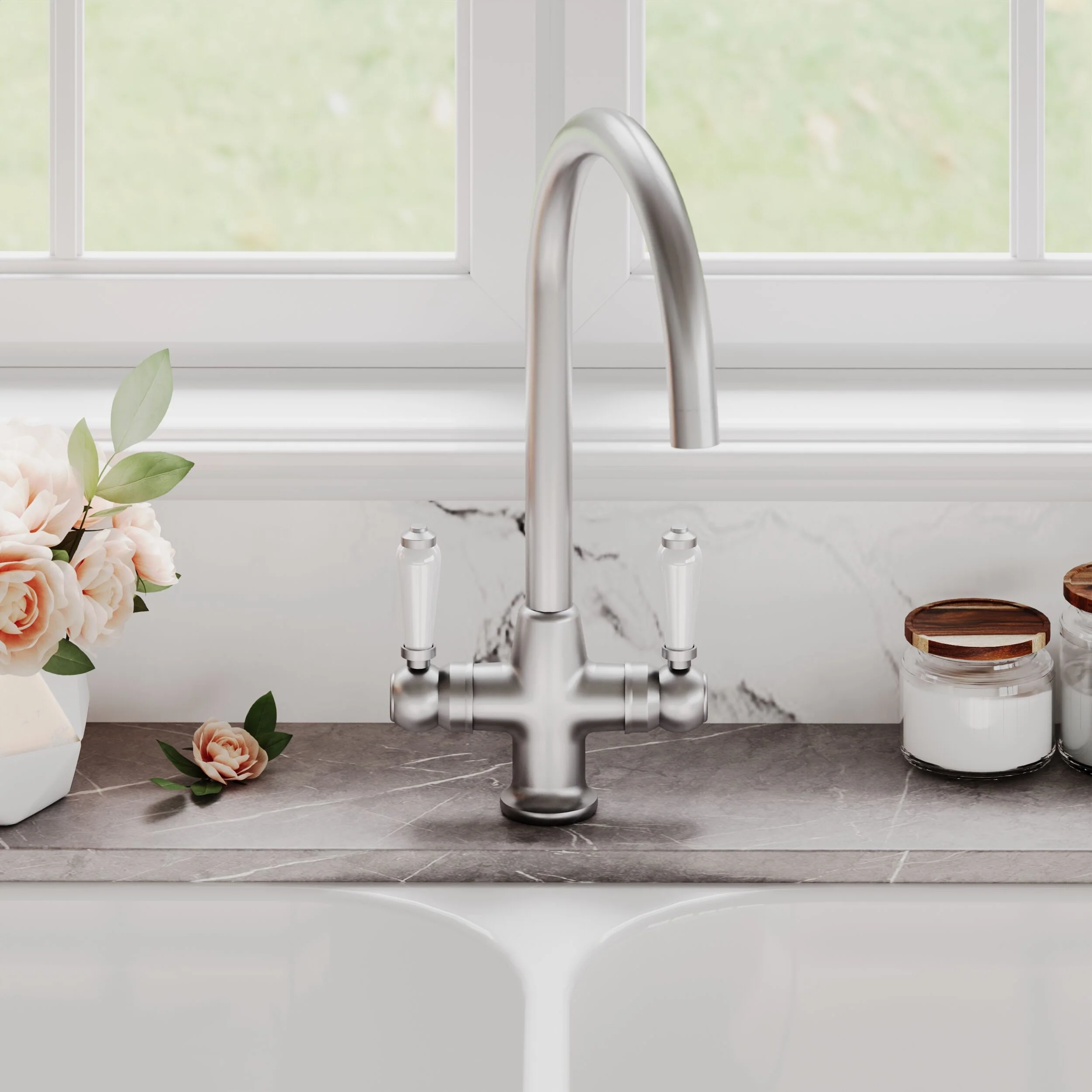Norbury Mono Mixer Kitchen Tap - Multiple Handle and Finish Options Available - Image 6