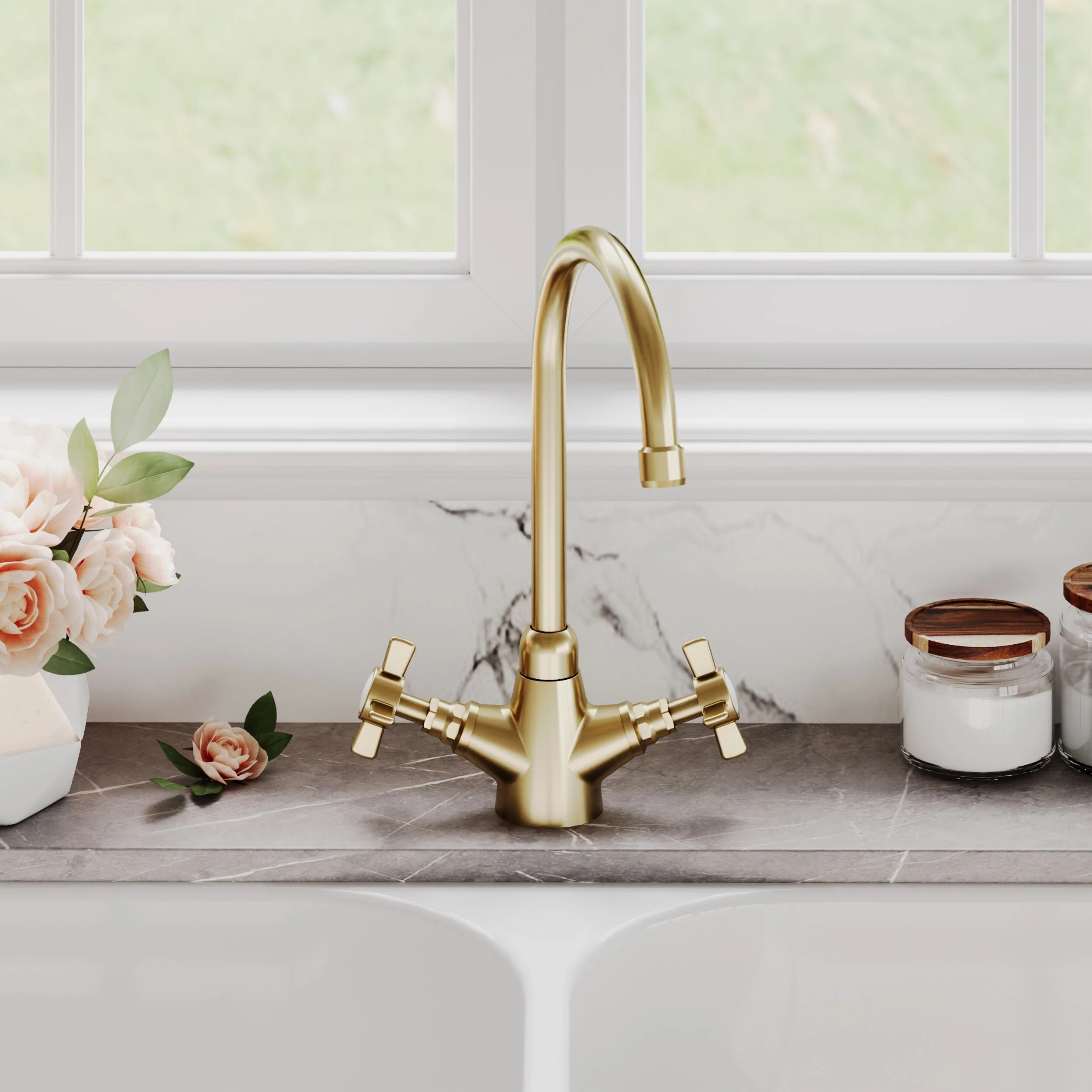 Norbury Mono Mixer Kitchen Tap - Multiple Handle and Finish Options Available - Image 7