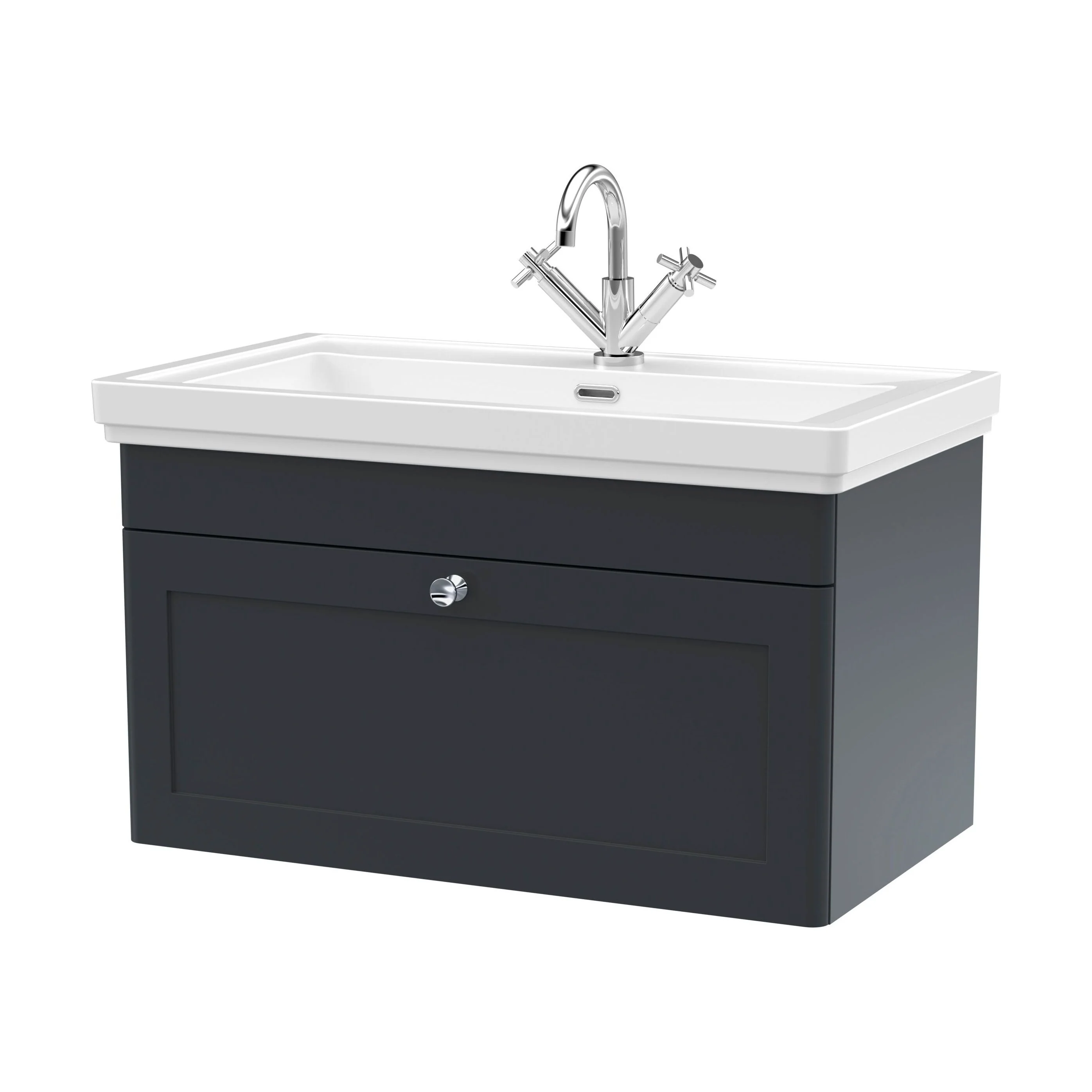 Swynnerton Traditional Wall Hung 1 Drawer Vanity Basin Unit with Fireclay Basin - Choice of Colour and Size - Image 41