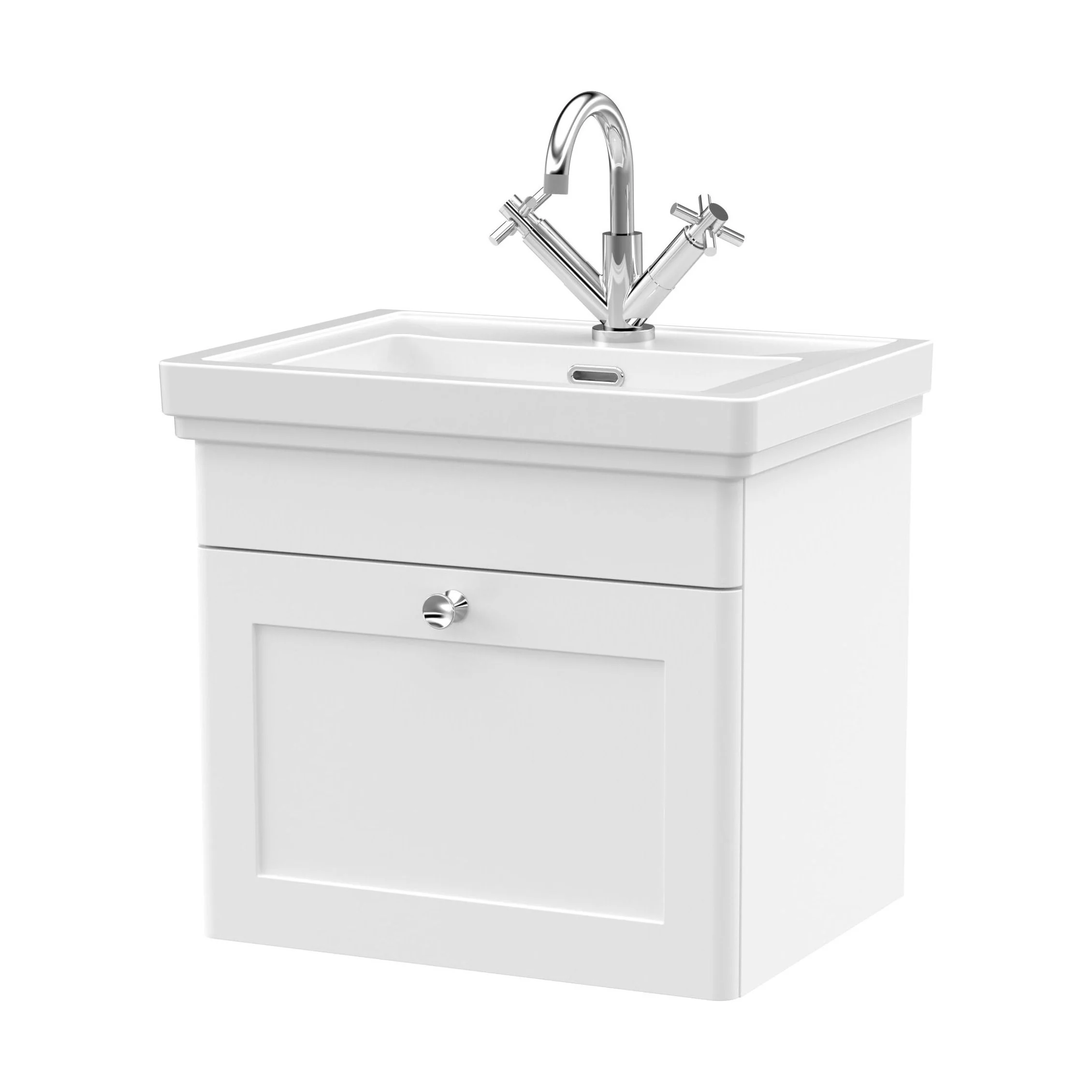 Swynnerton Traditional Wall Hung 1 Drawer Vanity Basin Unit with Fireclay Basin - Choice of Colour and Size - Image 42