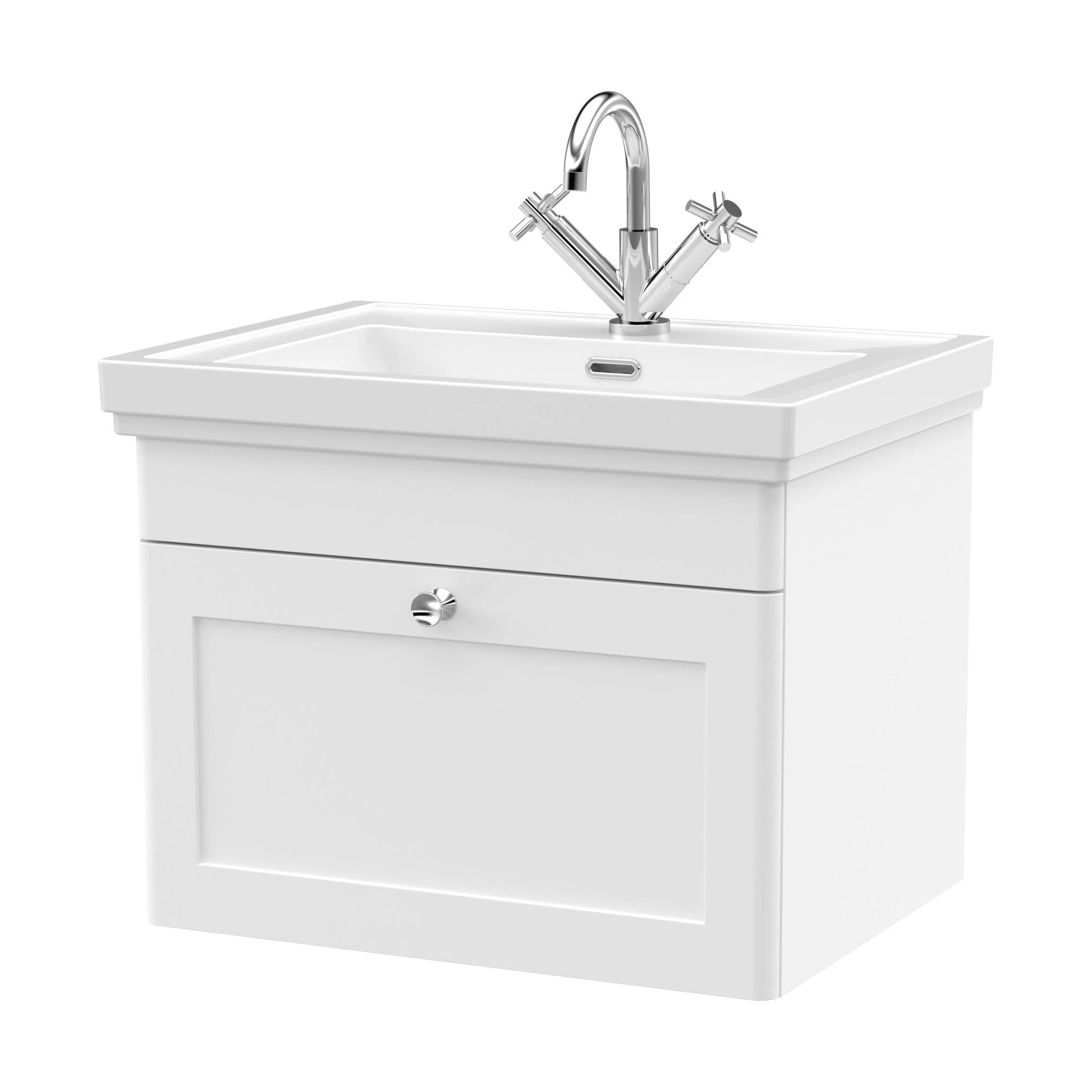 Swynnerton Traditional Wall Hung 1 Drawer Vanity Basin Unit with Fireclay Basin - Choice of Colour and Size - Image 43