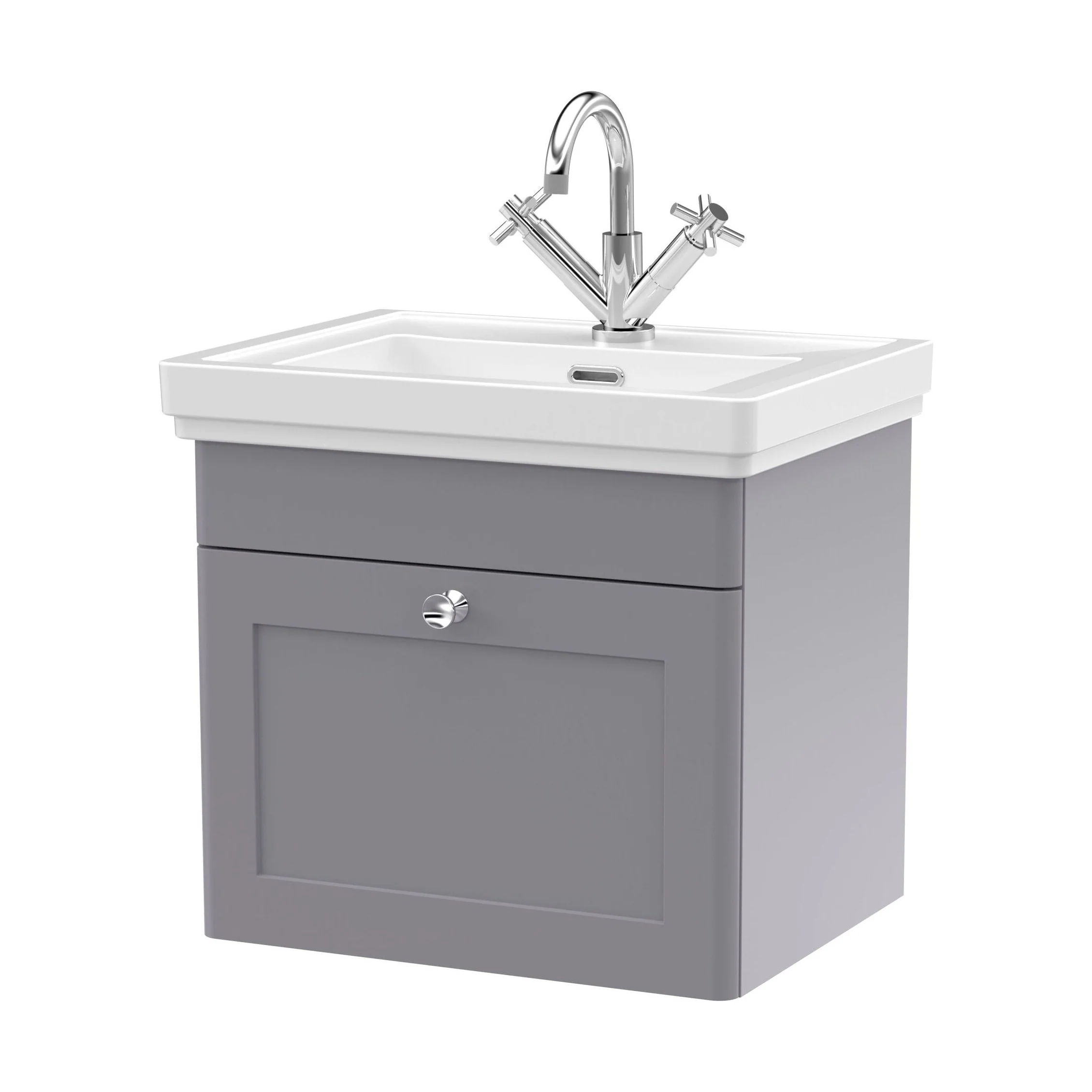 Swynnerton Traditional Wall Hung 1 Drawer Vanity Basin Unit with Fireclay Basin - Choice of Colour and Size - Image 45