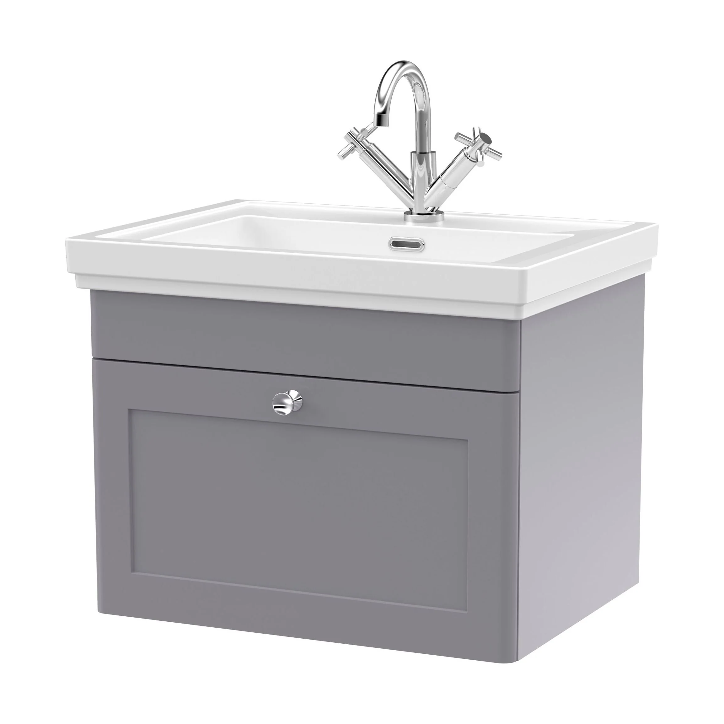Swynnerton Traditional Wall Hung 1 Drawer Vanity Basin Unit with Fireclay Basin - Choice of Colour and Size - Image 46