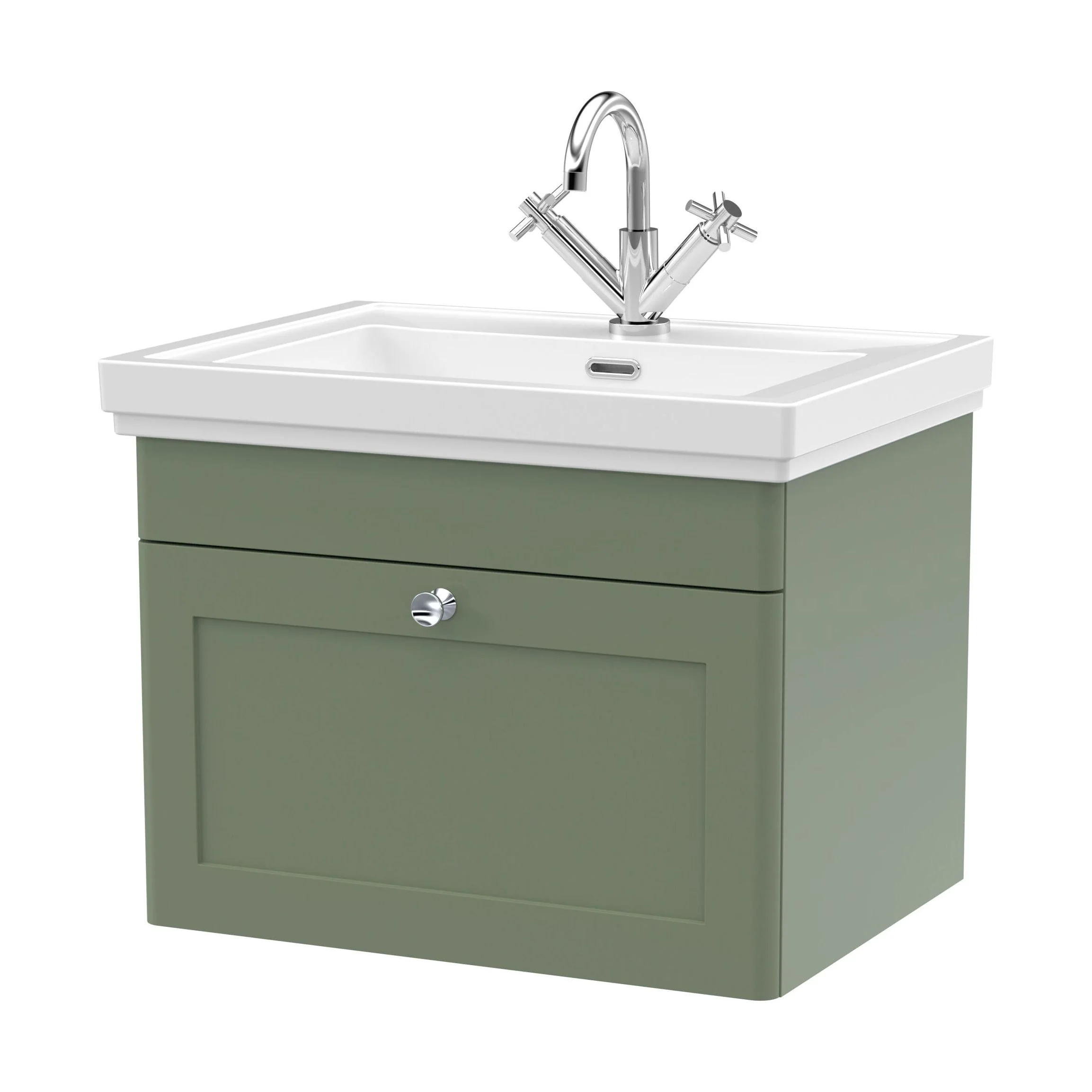 Swynnerton Traditional Wall Hung 1 Drawer Vanity Basin Unit with Fireclay Basin - Choice of Colour and Size - Image 49
