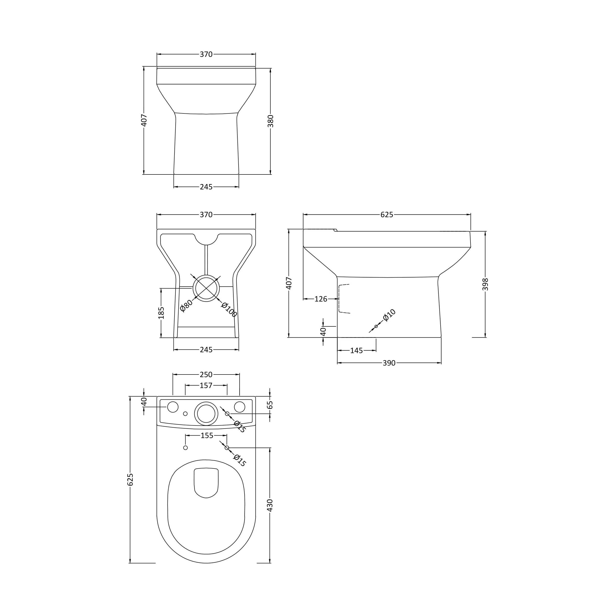 Copmere Ceramic Bathroom Suite - Semi Flush to Wall Toilet, Cistern, Soft-Close Seat & 500mm Basin with Full or Semi Pedestal - Image 5