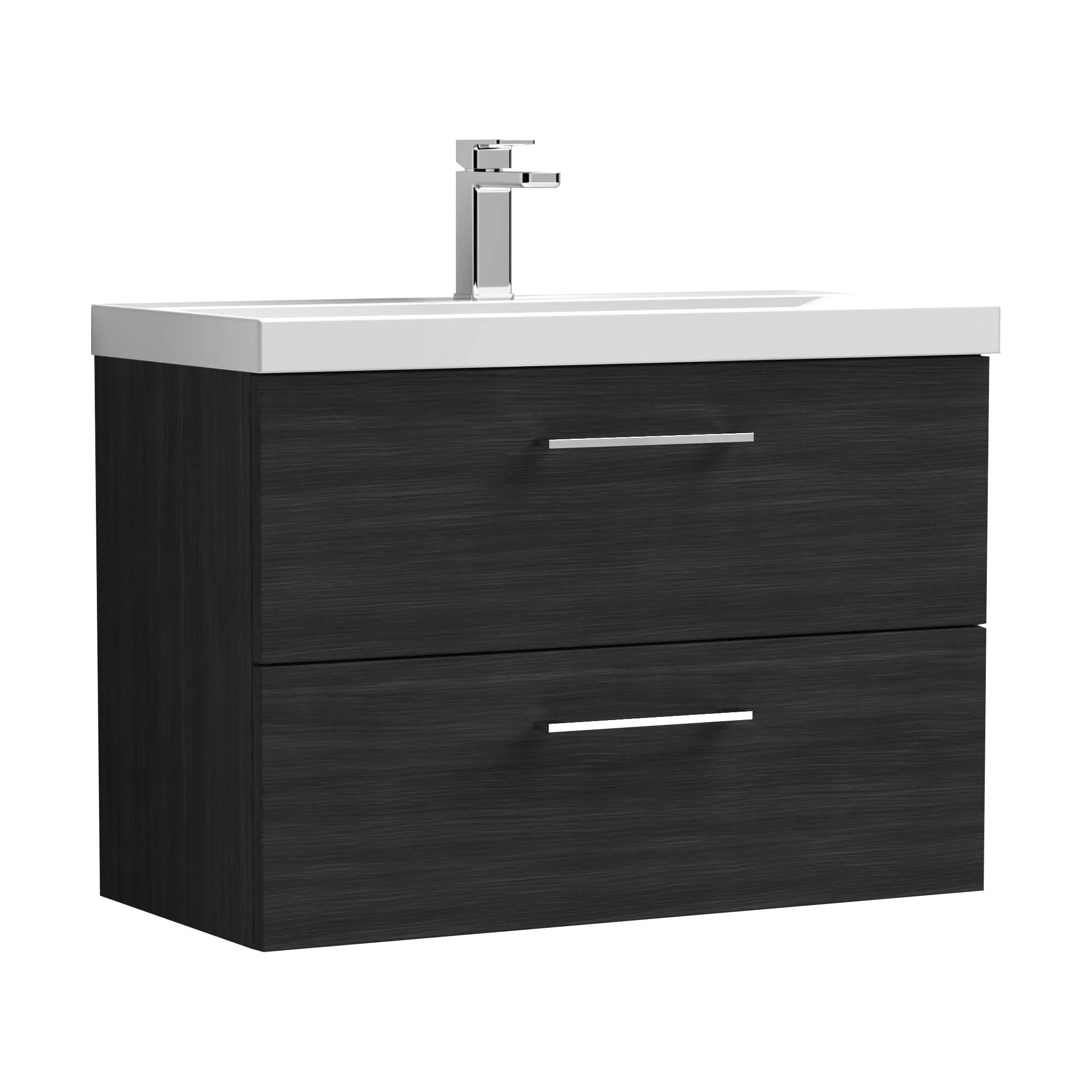 Bramshall Wall Hung 2 Drawer Vanity Unit with Mid-Edge Ceramic Basin - Choice of Colour, Handle Finish and Size - Image 152