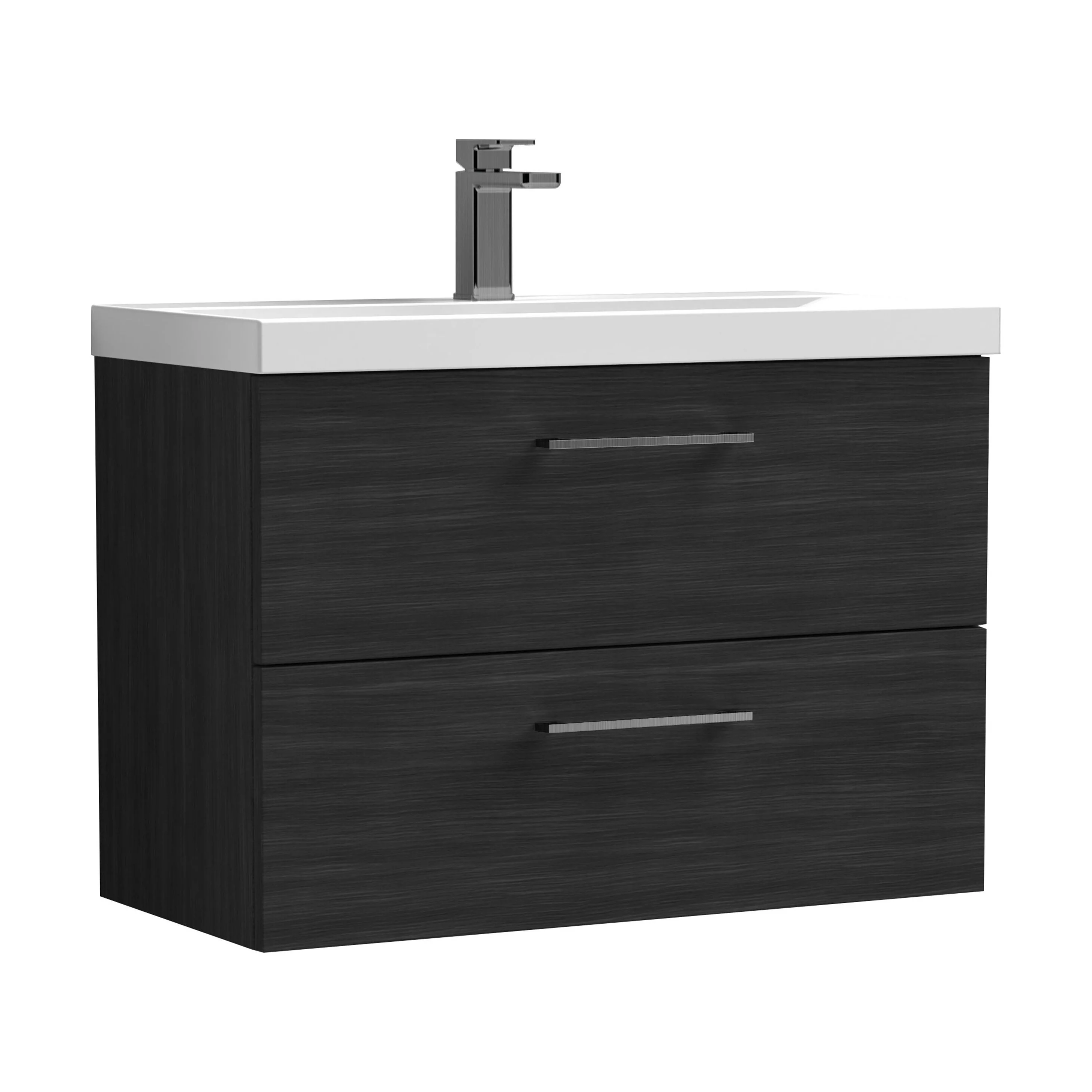 Bramshall Wall Hung 2 Drawer Vanity Unit with Mid-Edge Ceramic Basin - Choice of Colour, Handle Finish and Size - Image 157