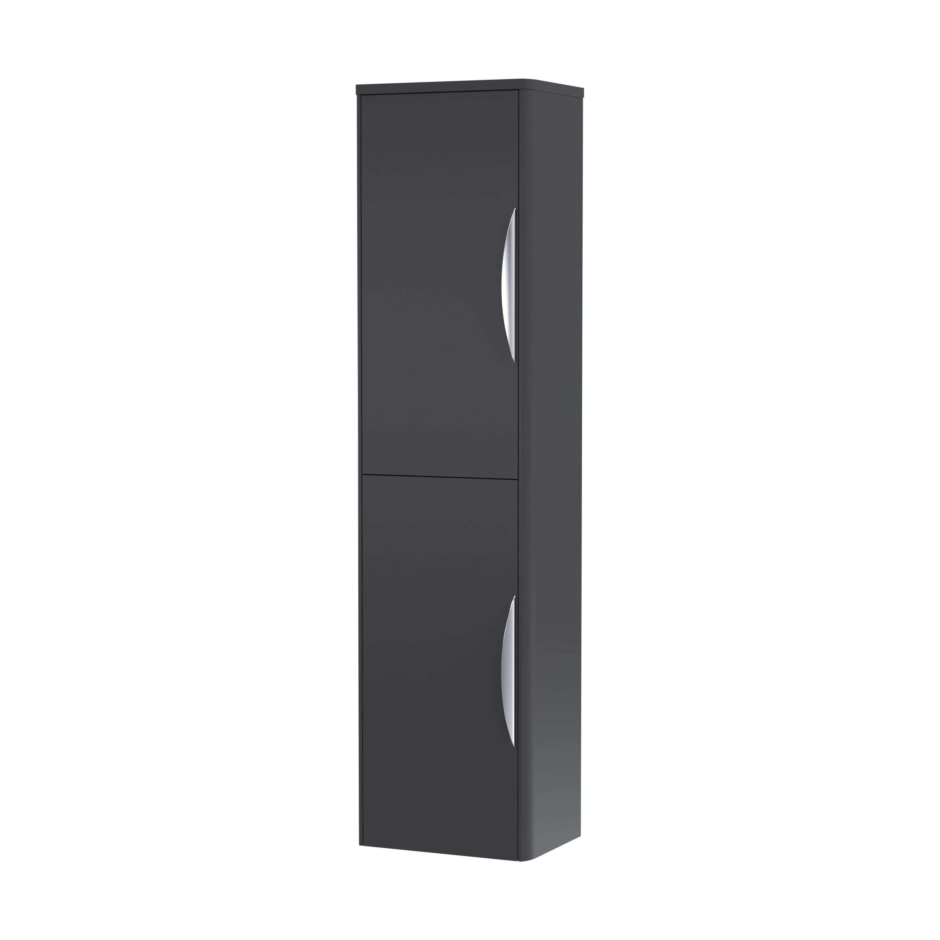 Aldershawe Modern Wall Hung 2-Door Tall Bathroom Storage Unit – 350mm - Image 4