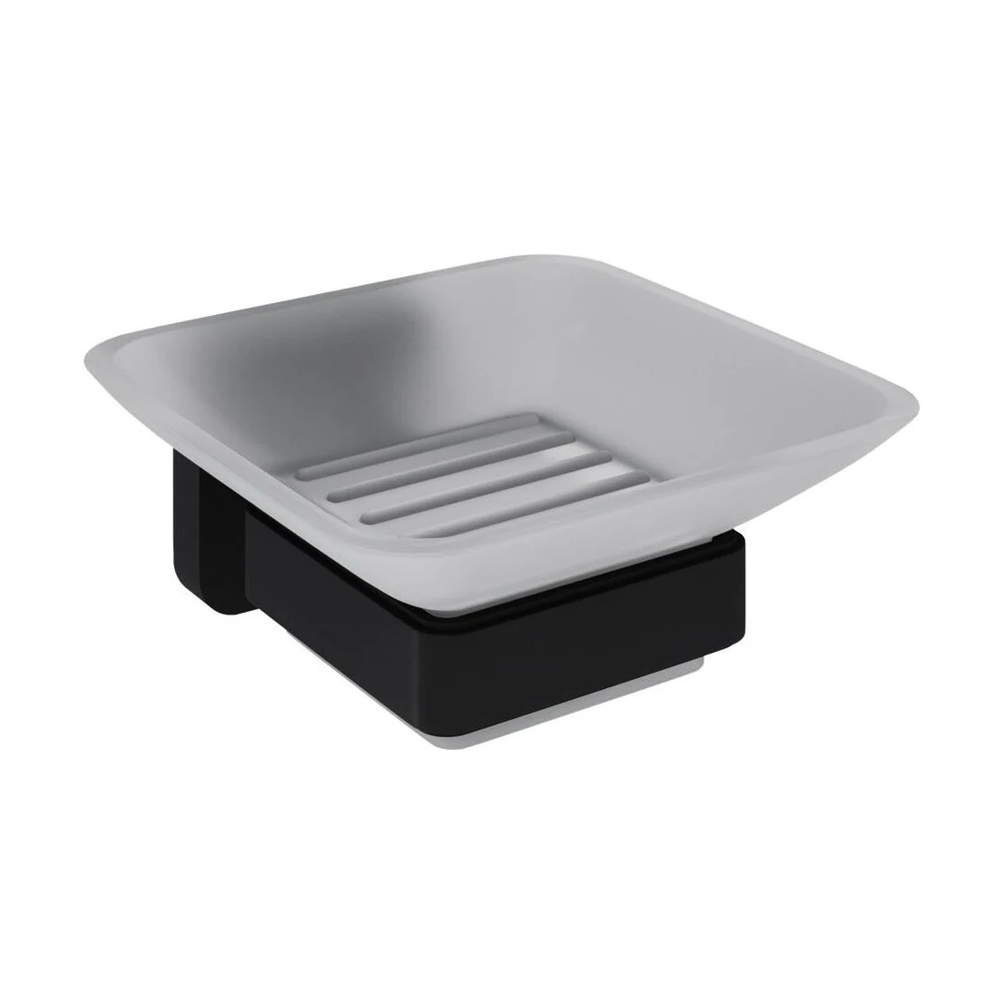 Wall Mounted Bathroom Soap Holder with Glass Dish - Choice of Finish - Image 3