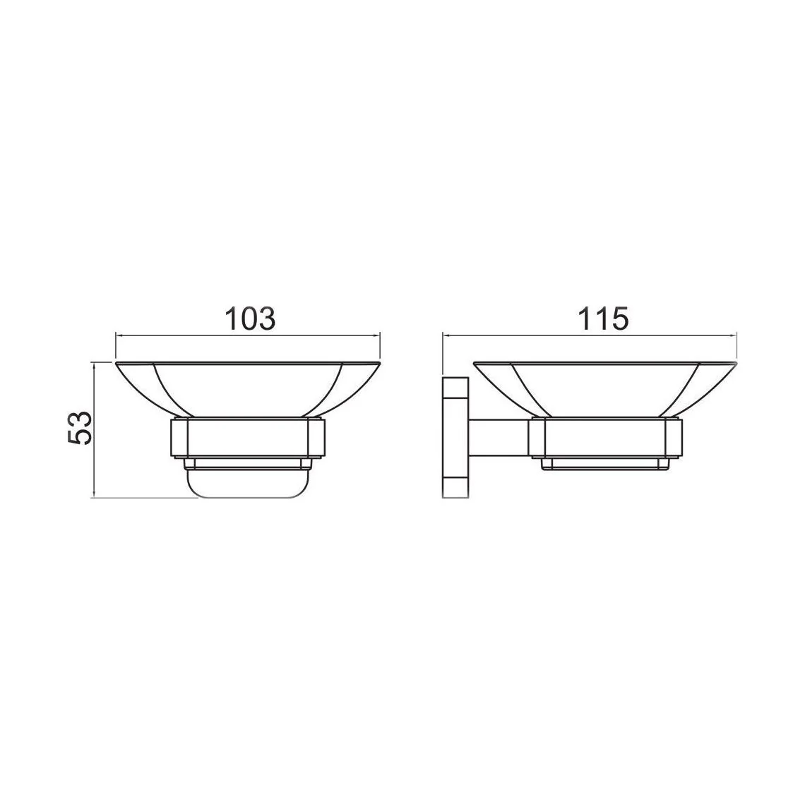 Wall Mounted Bathroom Soap Holder with Glass Dish - Choice of Finish - Image 5