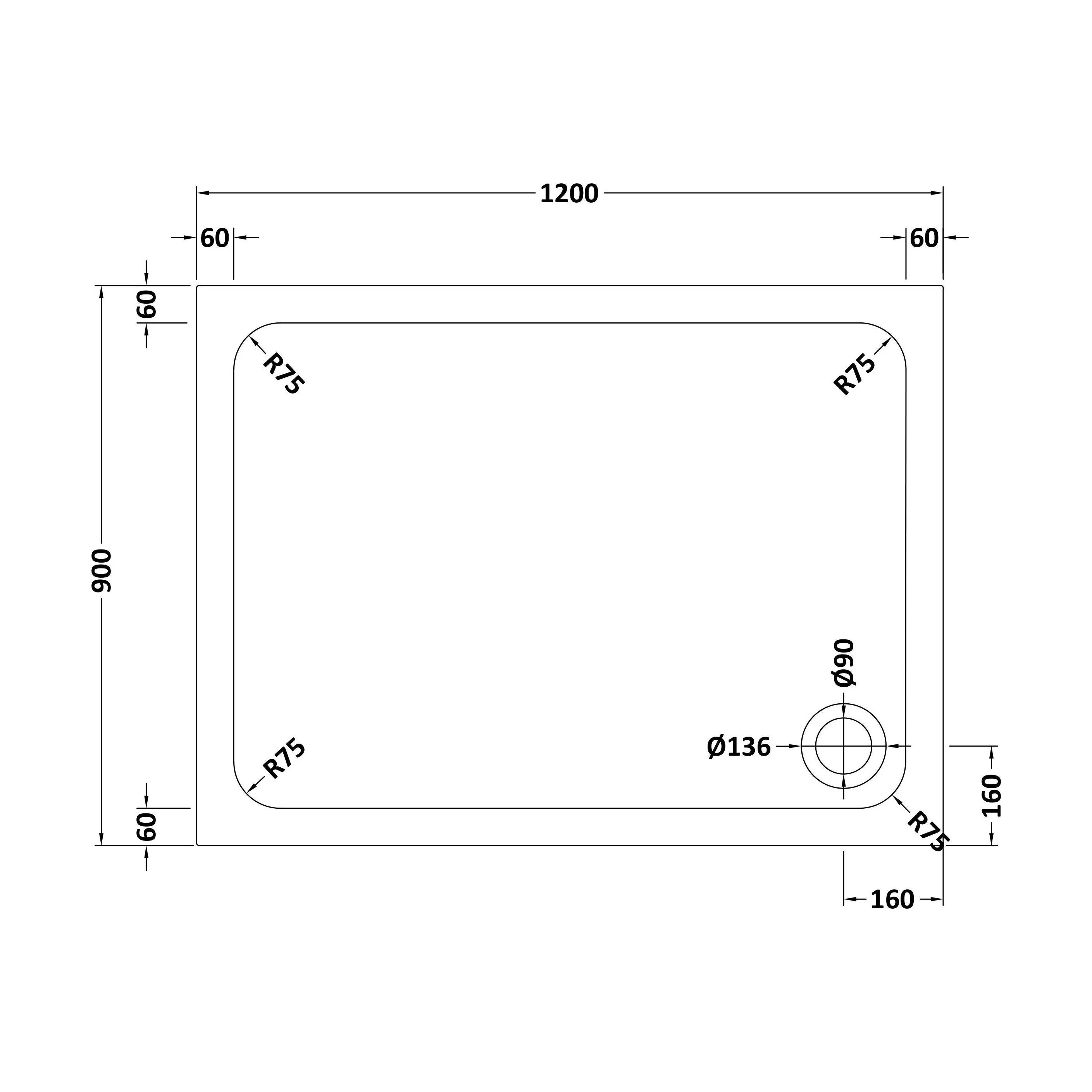 White Rectangular Stone Resin Premium Shower Tray with Corner Waste Position - Multiple Sizes Available - Image 39