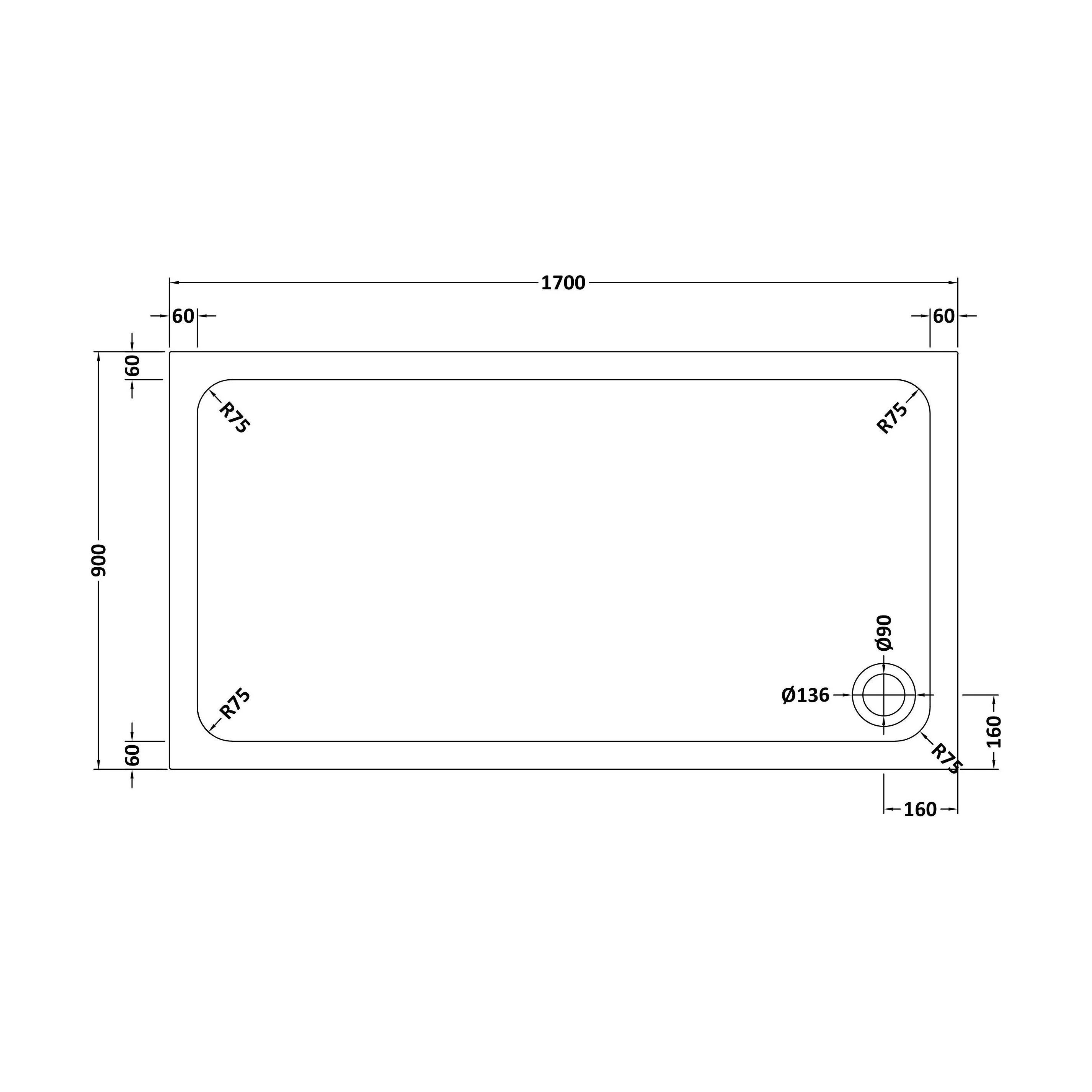 White Rectangular Stone Resin Premium Shower Tray with Corner Waste Position - Multiple Sizes Available - Image 53