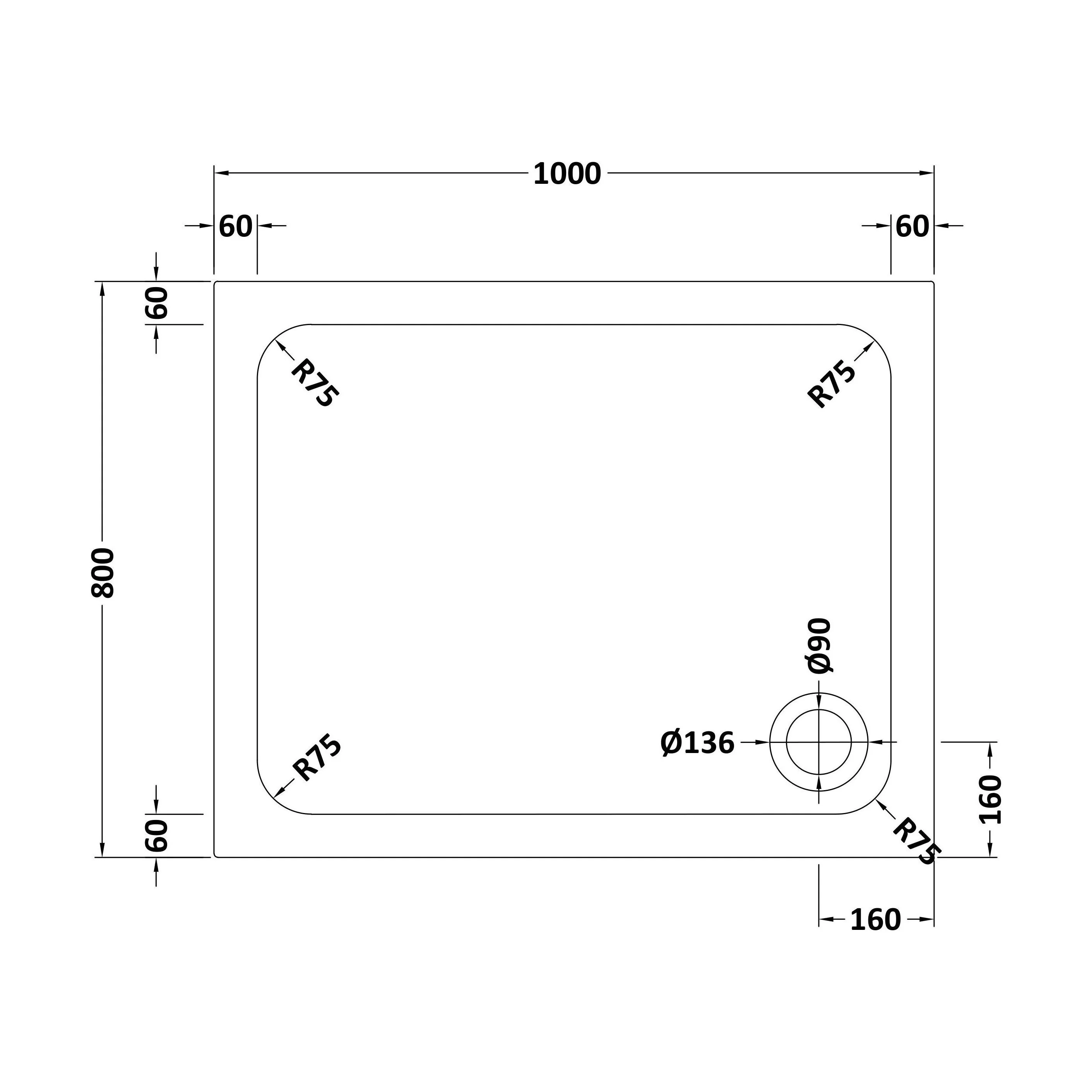 White Rectangular Stone Slip Resistant Shower Tray - Available in Multiple Sizes - Image 33