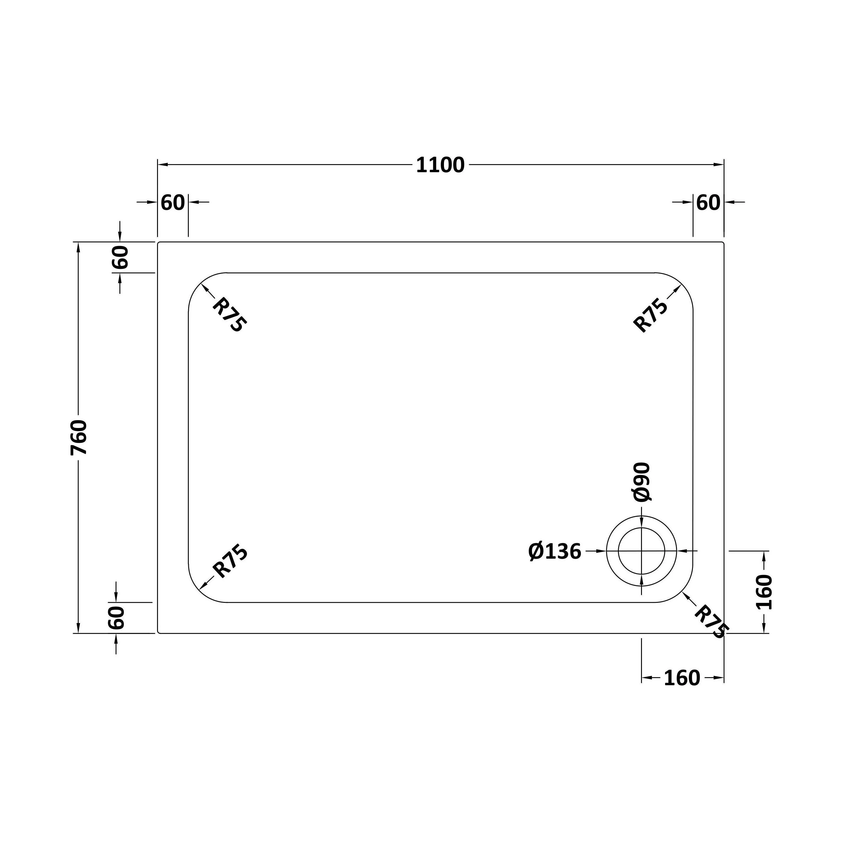 White Rectangular Stone Slip Resistant Shower Tray - Available in Multiple Sizes - Image 36