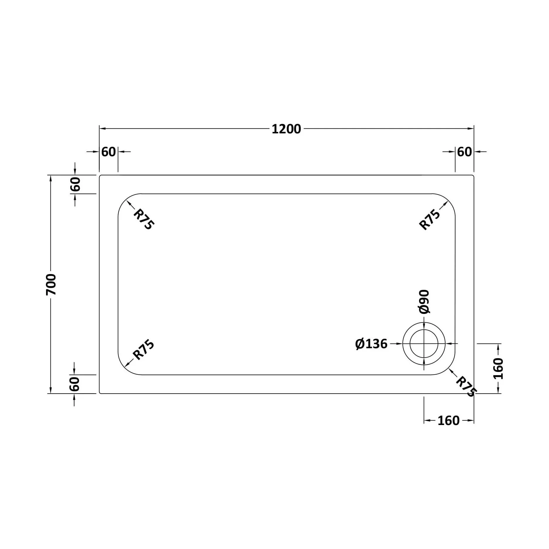 White Rectangular Stone Slip Resistant Shower Tray - Available in Multiple Sizes - Image 39