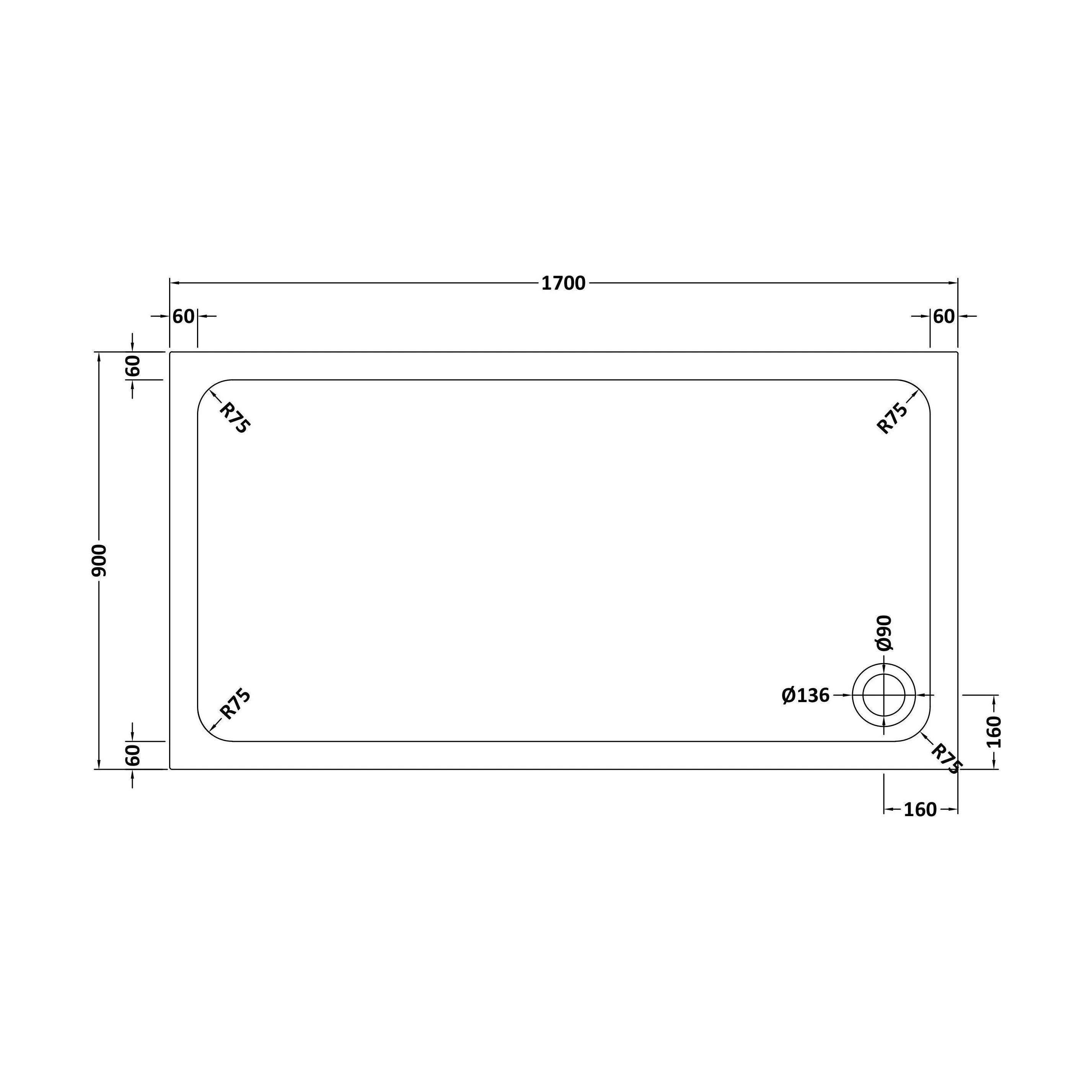 White Rectangular Stone Slip Resistant Shower Tray - Available in Multiple Sizes - Image 59