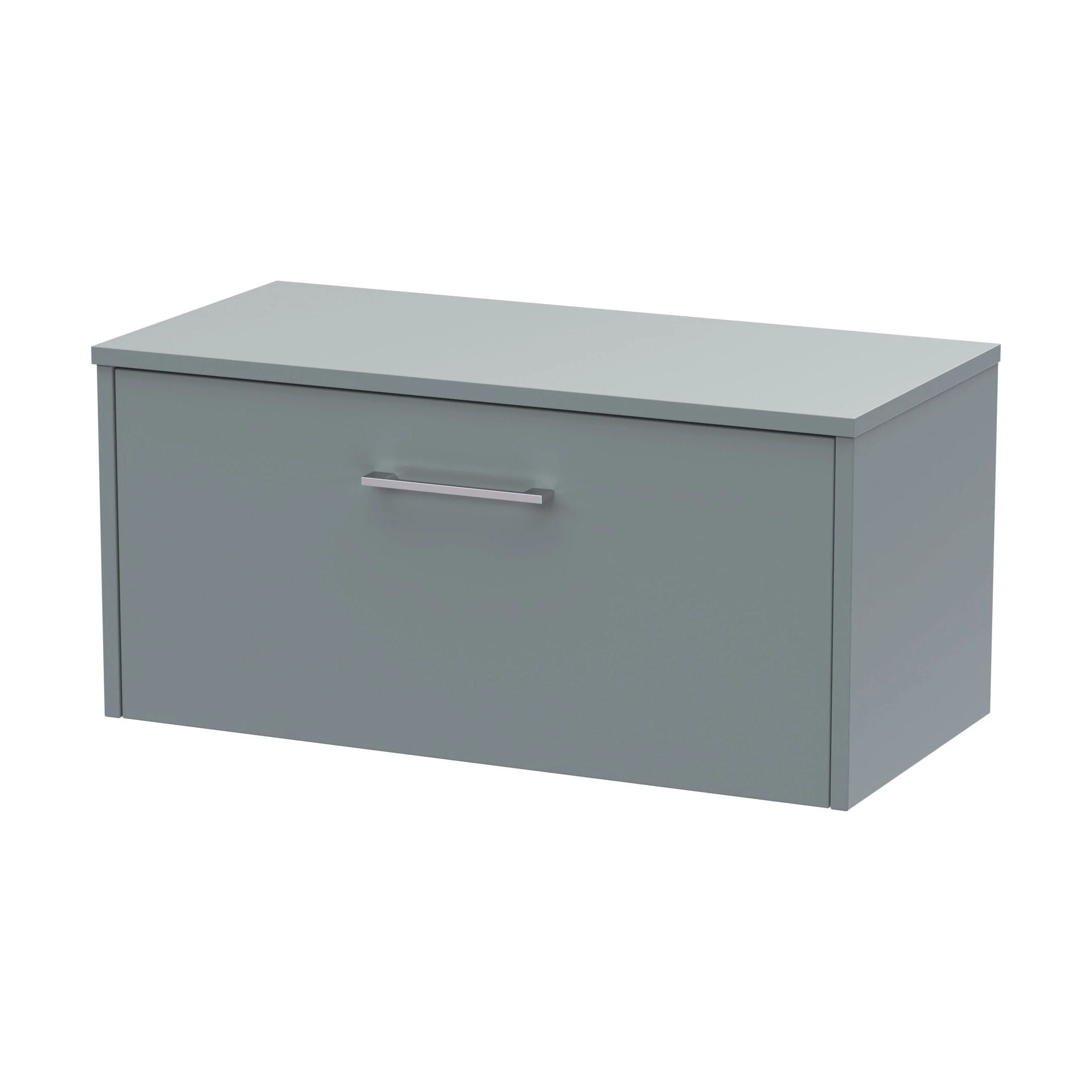 Winshill Contemporary 1 Drawer Wall Hung Vanity Unit with Worktop, Grey, 800mm