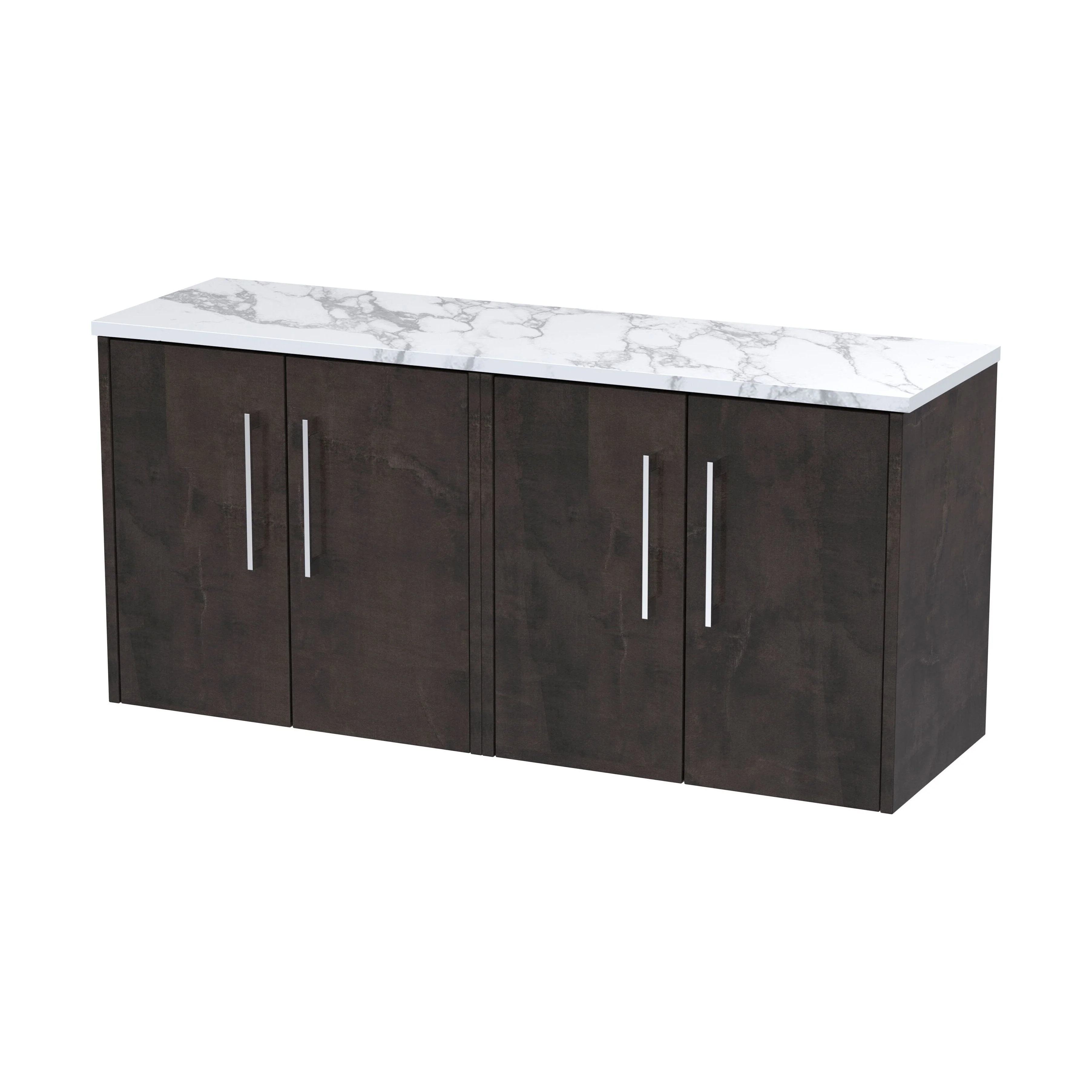 Winshill Contemporary 2 Door Wall Hung Vanity Unit with Laminate Worktop, 1205mm