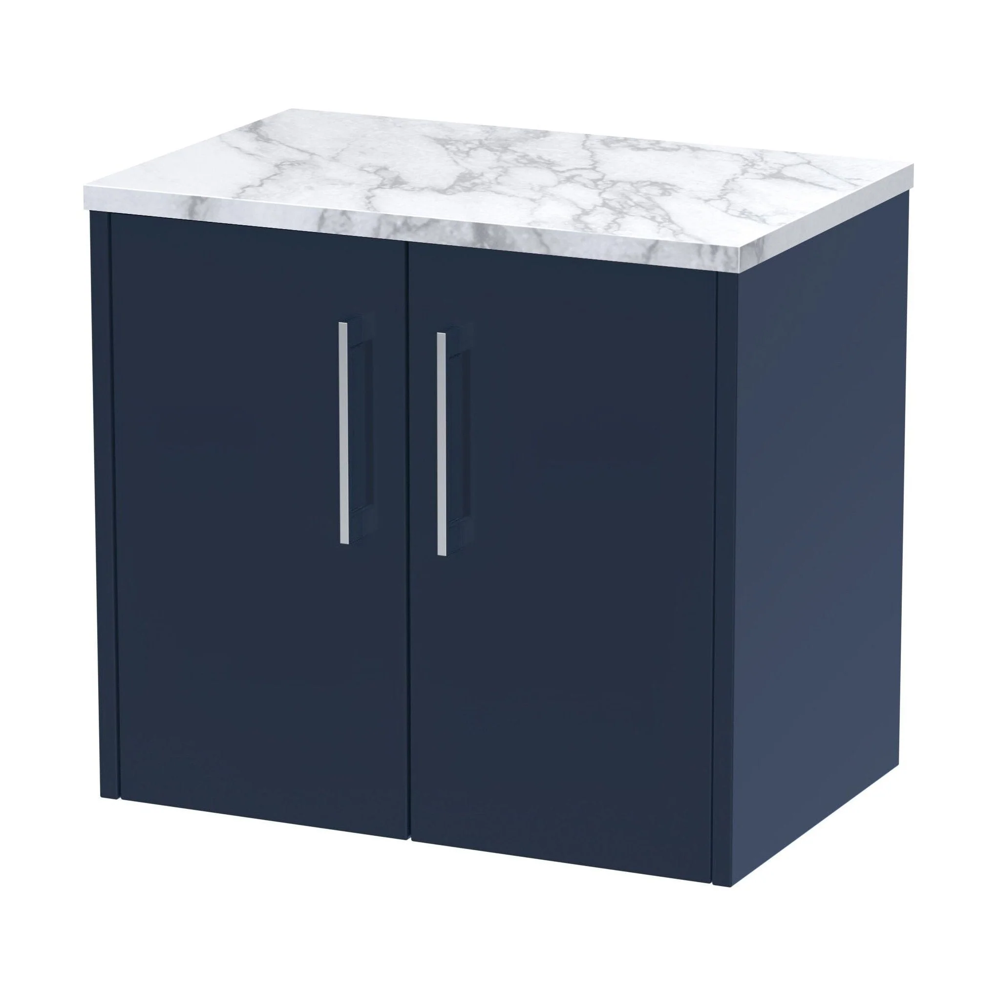 Winshill Contemporary 2 Door Wall Hung Vanity Unit with Laminate Worktop, 600mm