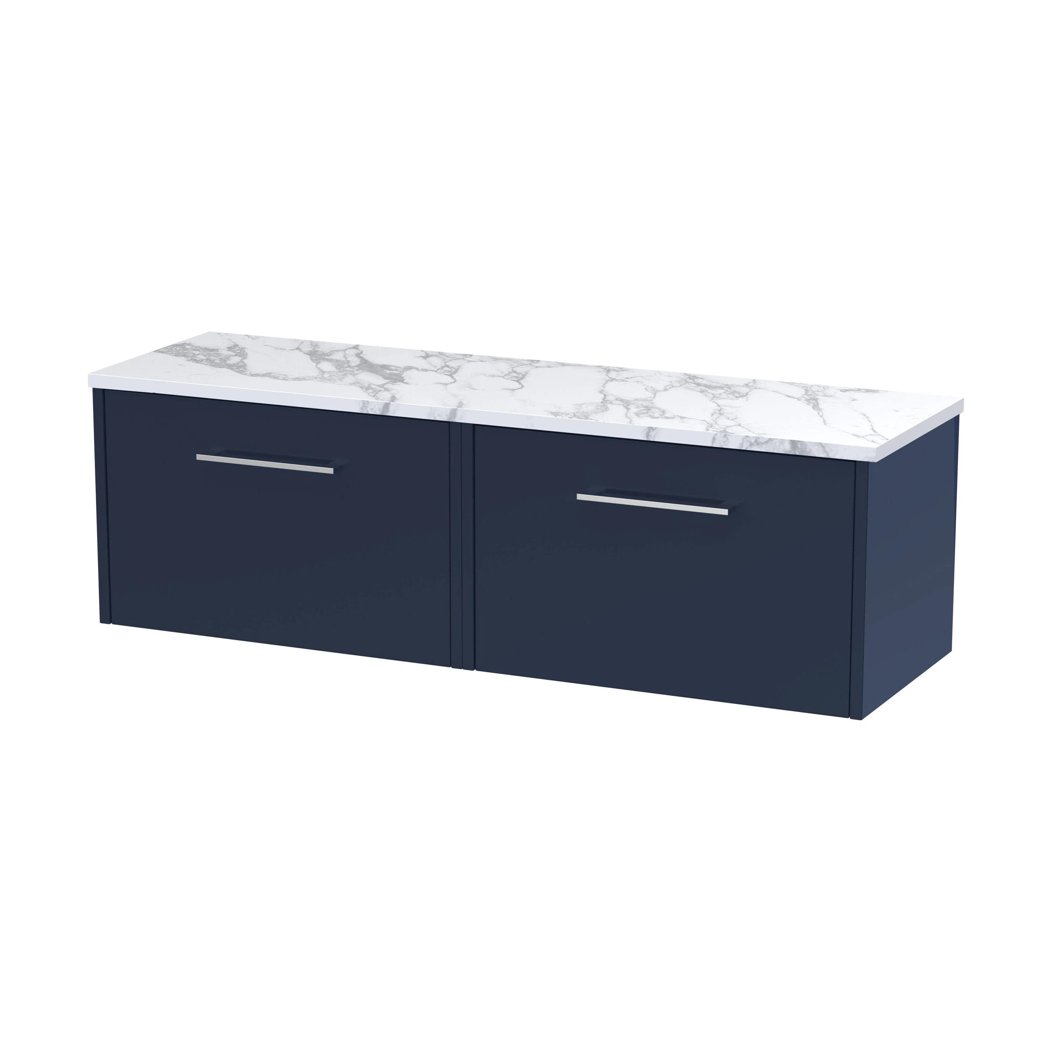 Winshill Contemporary 2 Drawer Wall Hung Vanity Unit with Laminate Worktop, 1200mm