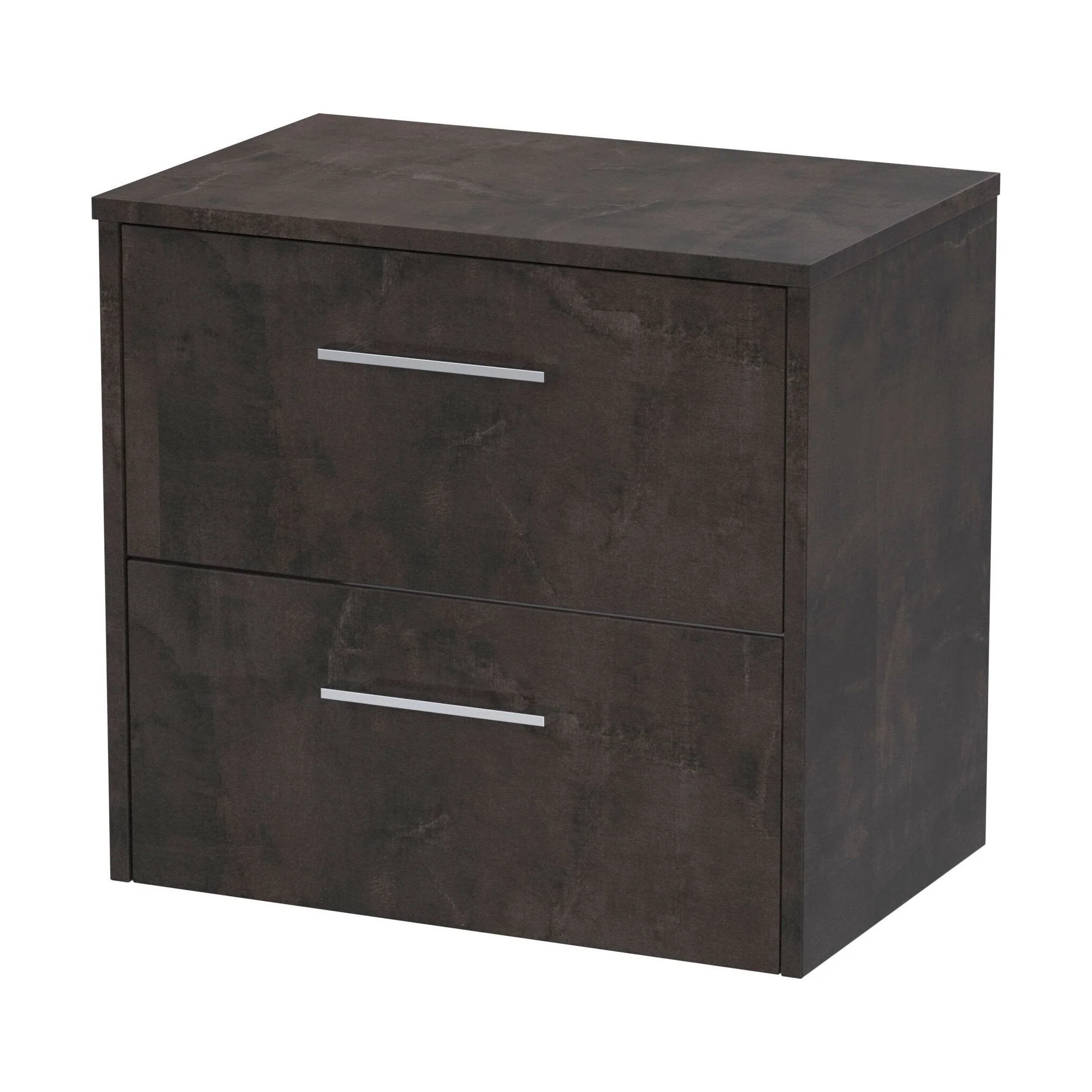 Winshill Contemporary 2 Drawer Wall Hung Vanity Unit with Worktop, 600mm
