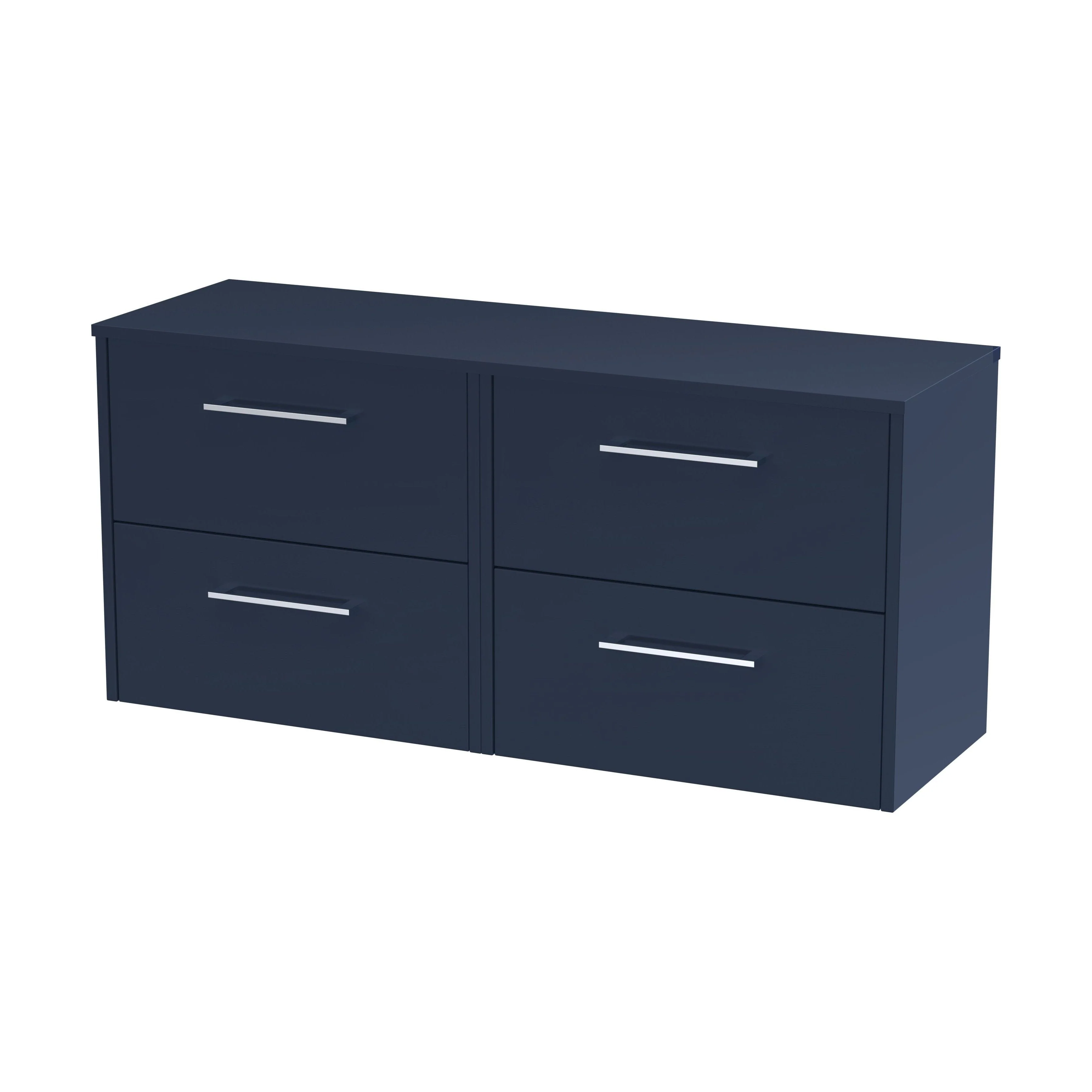 Winshill Contemporary 4 Drawer Wall Hung Vanity Unit with Worktop, 1200mm