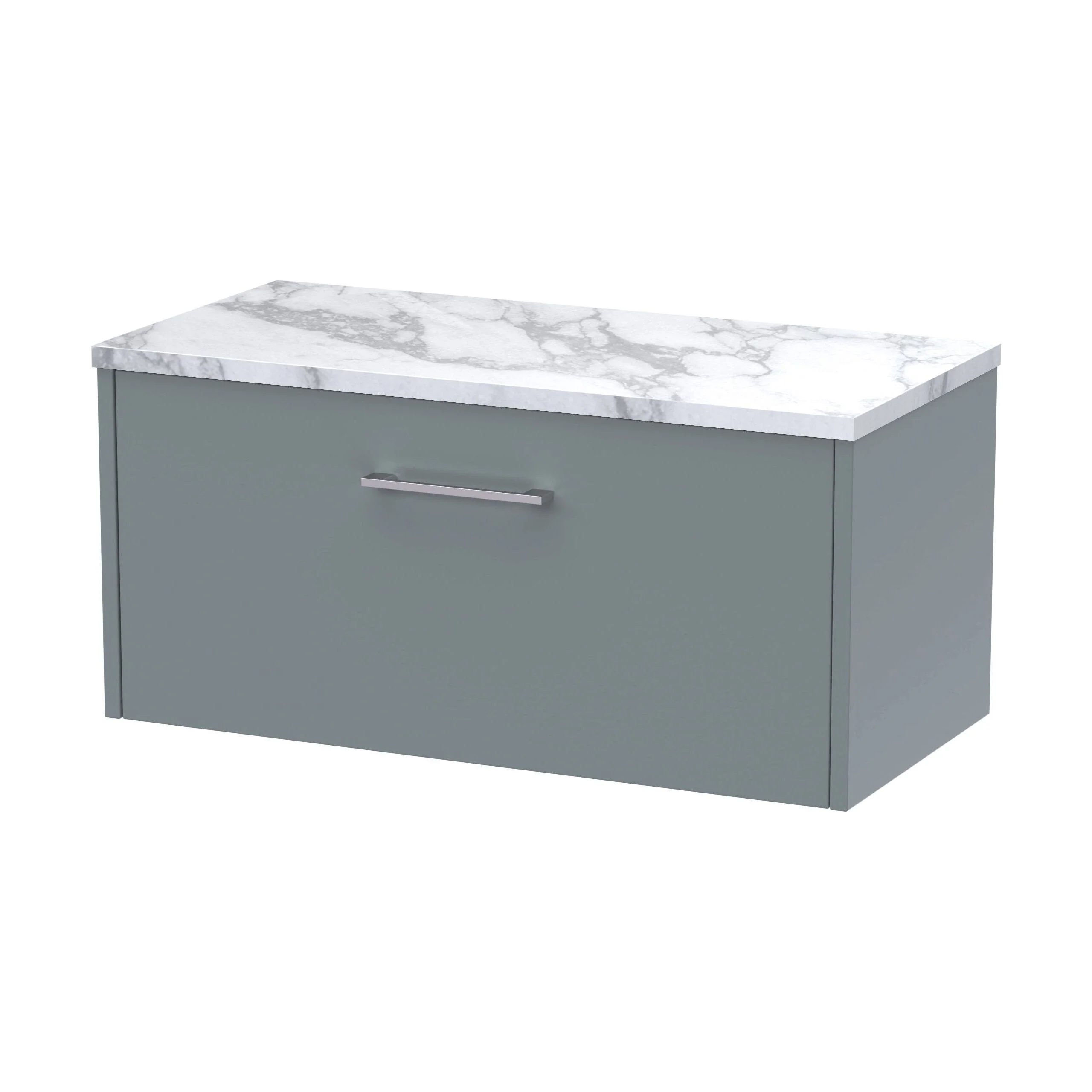 Winshill Contemporary Wall Hung Vanity Unit with Laminate Worktop, Grey, 800mm